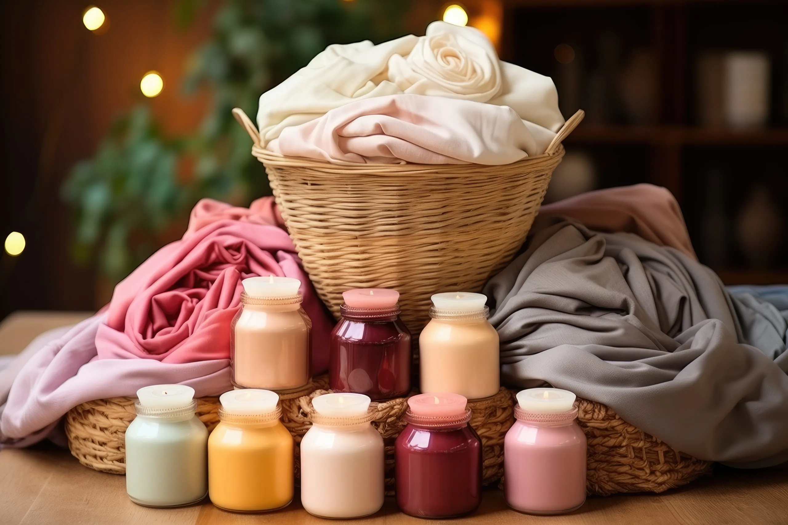 USA Fabric Softeners and Conditioners Market Outlook to 2035 pile-clean-clothes-wicker-basket-with-clean-laundry-professional-advertising-photography-scaled