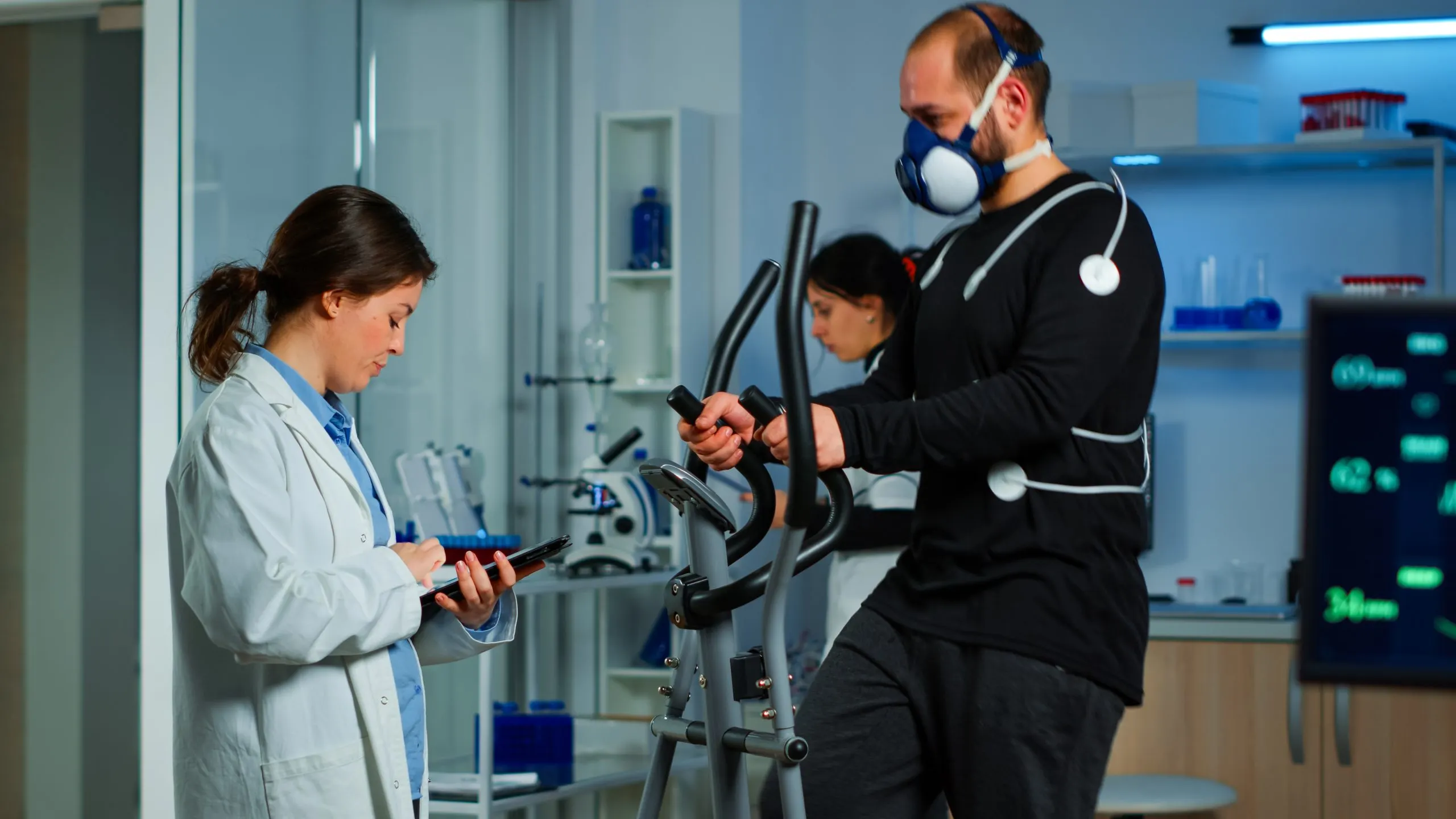India Fitness Market Outlook Showing $7.5B Revenue and 9% CAGR Consumer Preferences and Key Opportunities science-sport-doctor-asking-patient-about-his-health-while-sportsman-running-cross-trainer-with-mask-electrodes-attached-body-scaled
