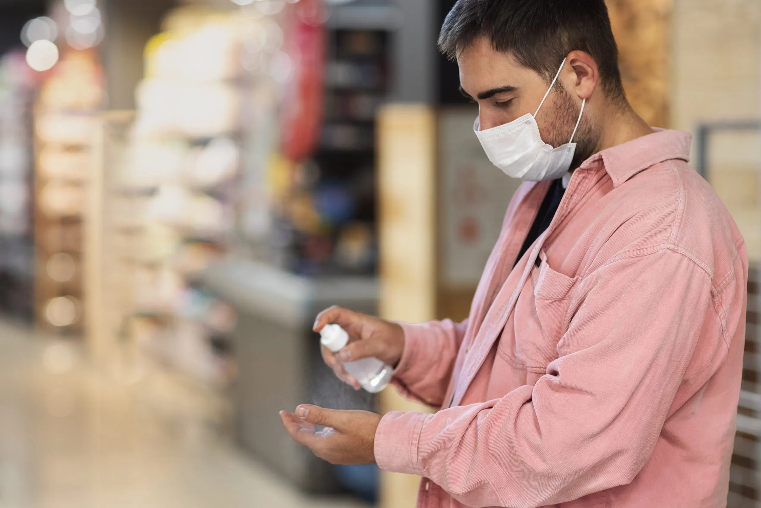 Nigeria Hand Sanitizer Market Growth with 6.95% CAGR and Expanding Reach Through Retail Channels side-view-man-using-disinfectant-scaled