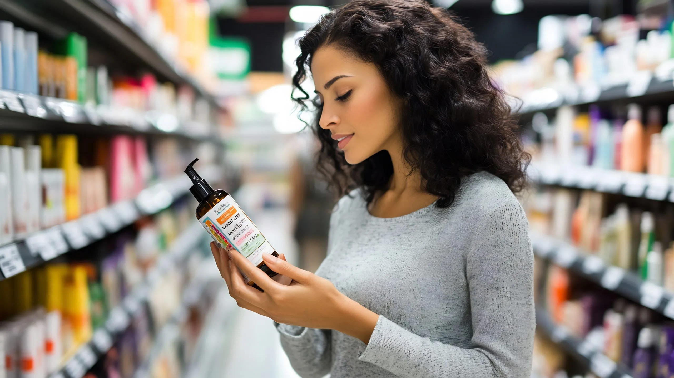 UAE Hair Care Market Expected to Reach USD 635.0 Million as Brands and Retailers Target Growth Opportunities woman-carefully-reading-product-label-supermarket-aisle-scaled
