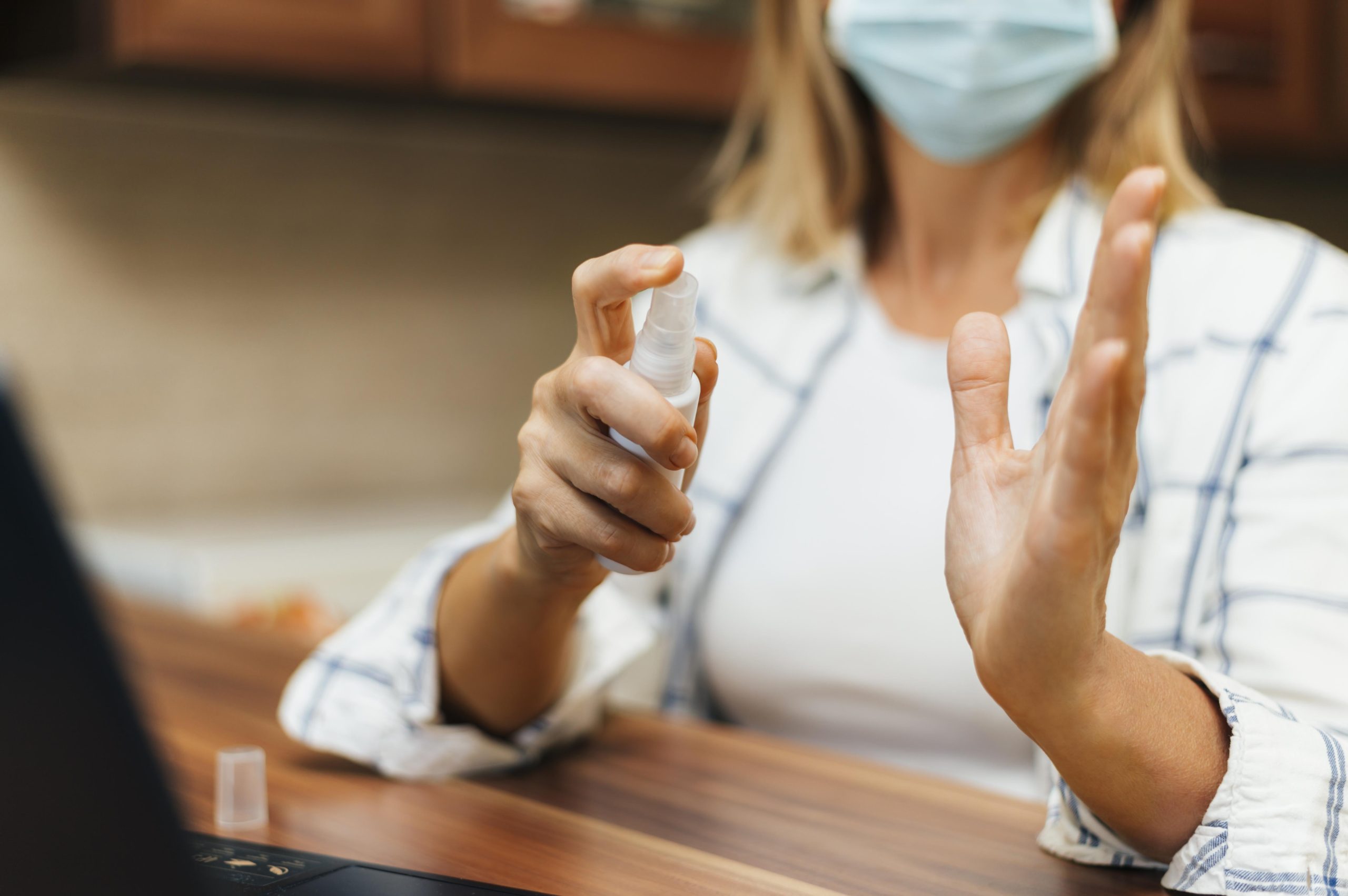 KSA Hand Sanitizer Market Trends with 5.31% CAGR and Expanding Demand Across Healthcare and Hospitality woman-home-quarantine-spraying-hand-sanitizer-hands-scaled