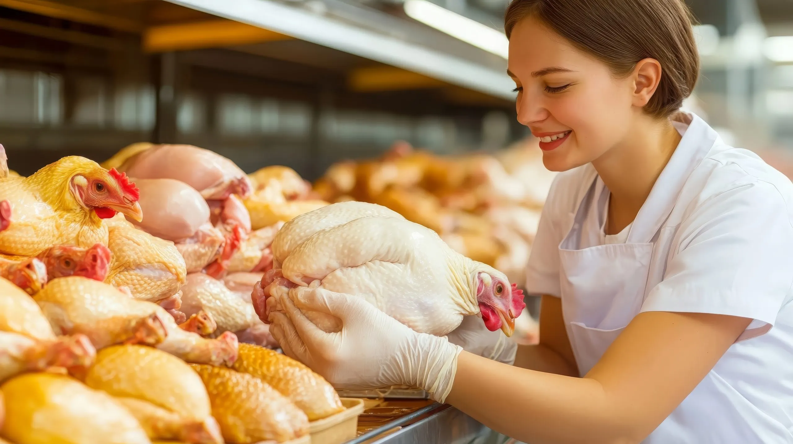 USA Poultry Meat Market Outlook to 2035 worker-chicken-processing-facility-inspects-poultry-with-care-attention-2-scaled