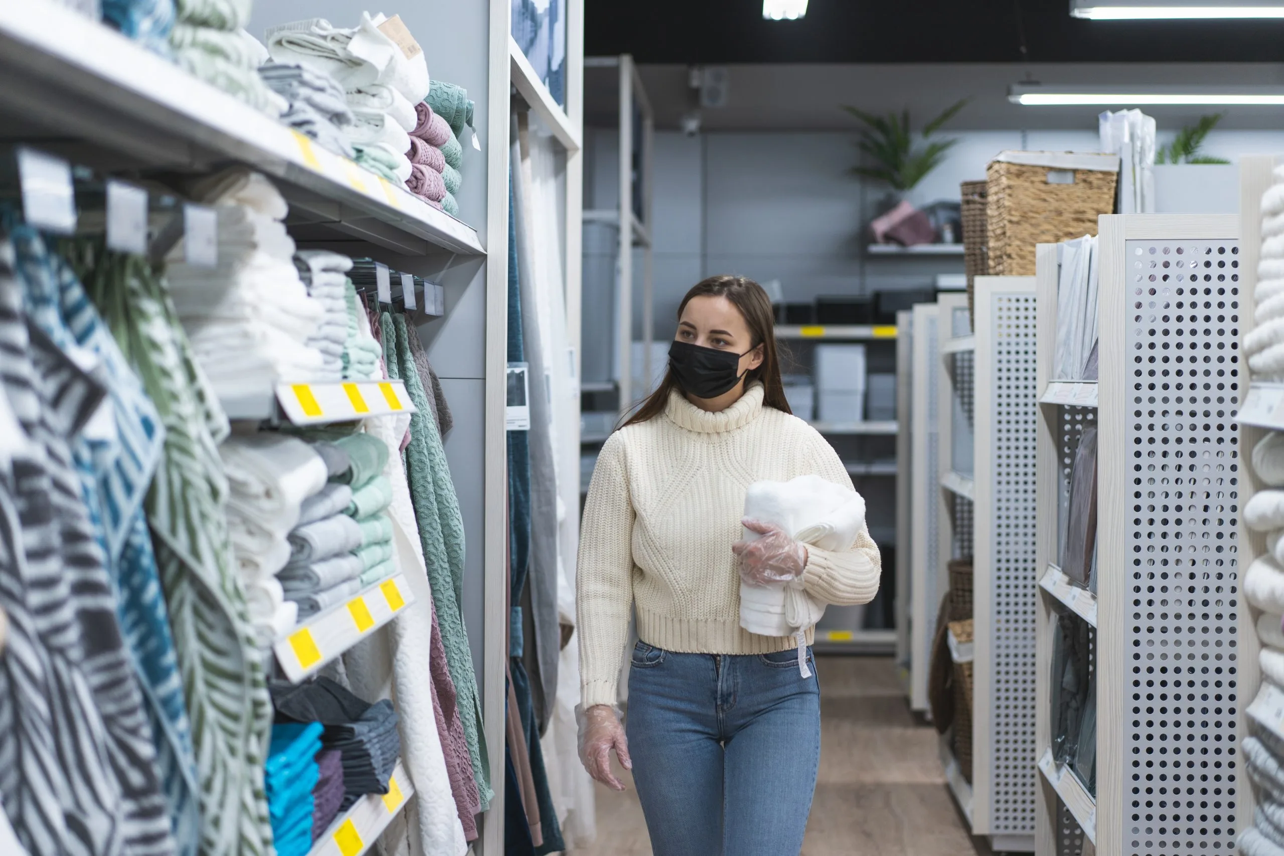 UK Adult Diaper Market Outlook to 2035 young-woman-wearing-face-mask-protective-gloves-store-today-people-lifestyle-concept-scaled