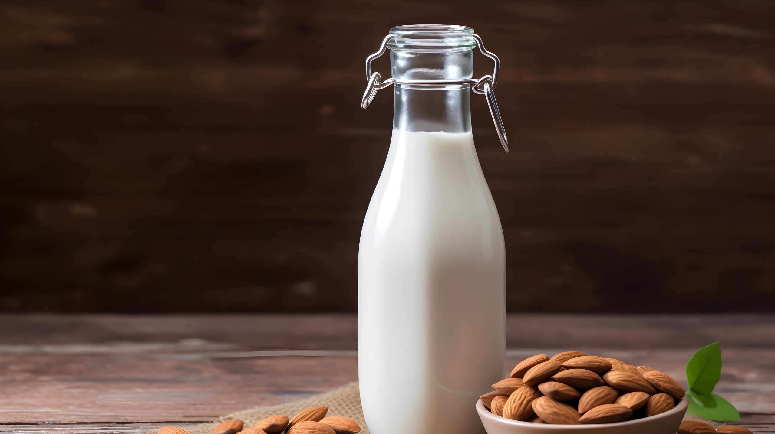 UK Almond Milk Market Outlook to 2035 almond-milk-bottle-with-almonds-vegetarian-milk-scaled