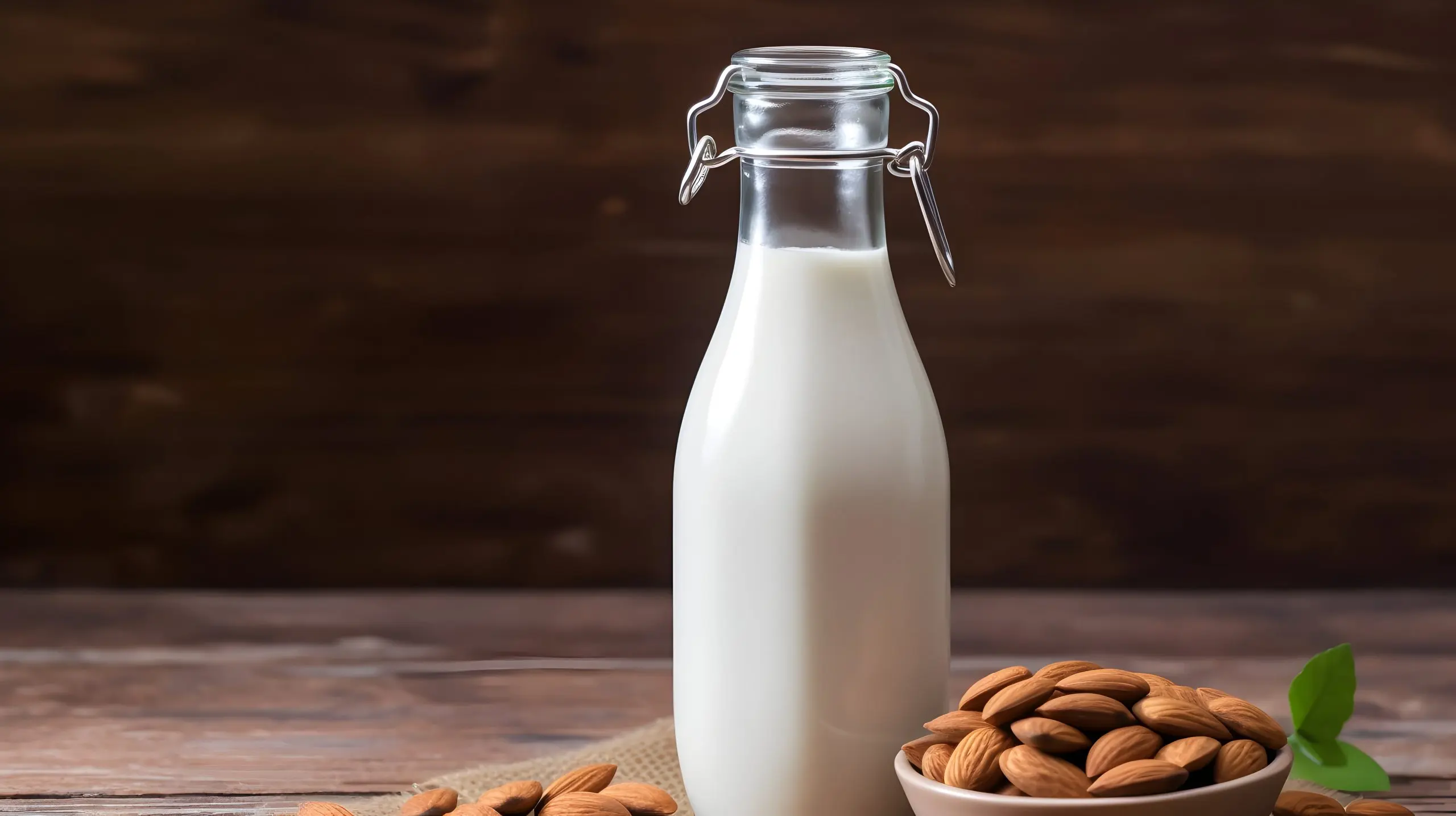 UK Almond Milk Market Outlook to 2035 almond-milk-bottle-with-almonds-vegetarian-milk-scaled