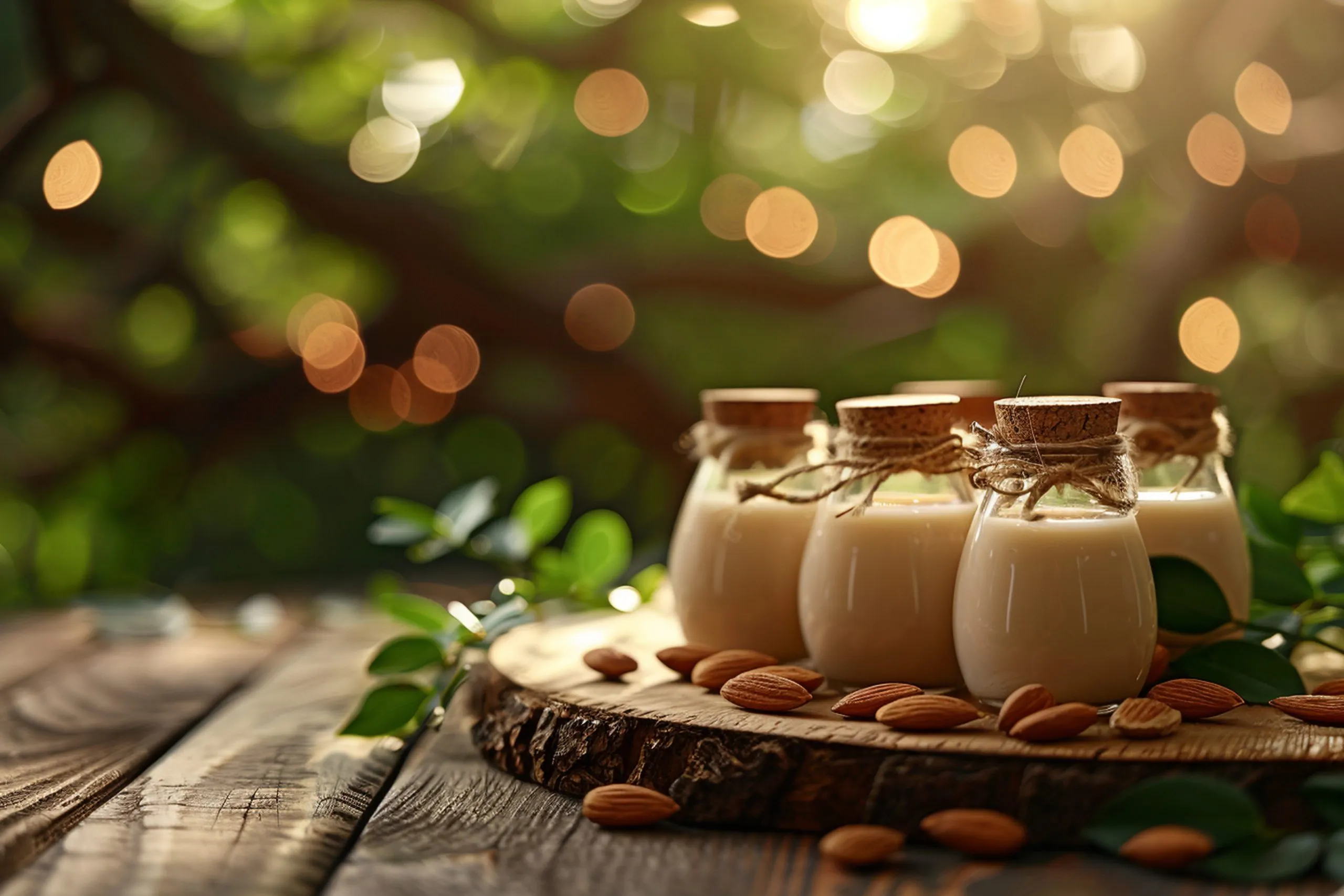KSA Almond Milk Market Outlook to 2035 almond-milk-glass-bottles-with-almonds-background-scaled