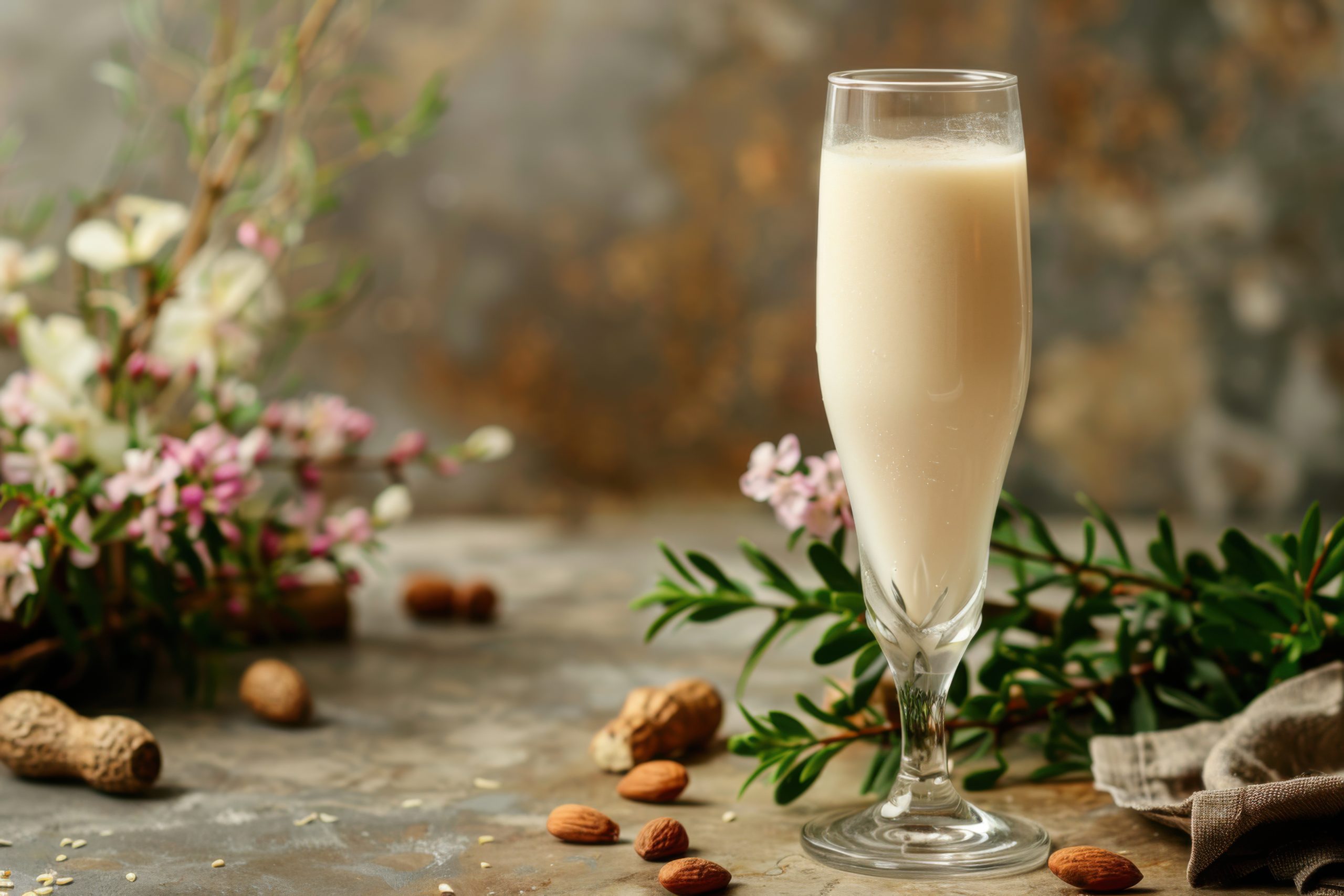 Nigeria Almond Milk Market Outlook to 2035 almond-milk-mimosa-with-almond-milk-champagne-served-flute-glass-plantbased-background-scaled