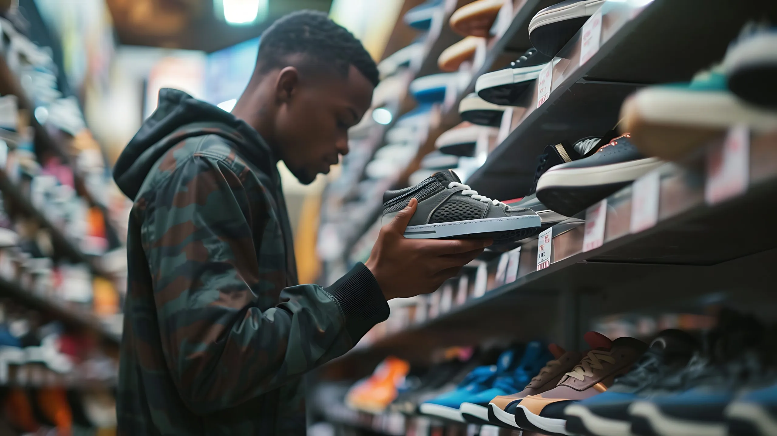 South Africa Athletic Footwear Market Crosses 1.3 Billion USD Driven by Rising Demand black-man-shopping-sneakers-scaled