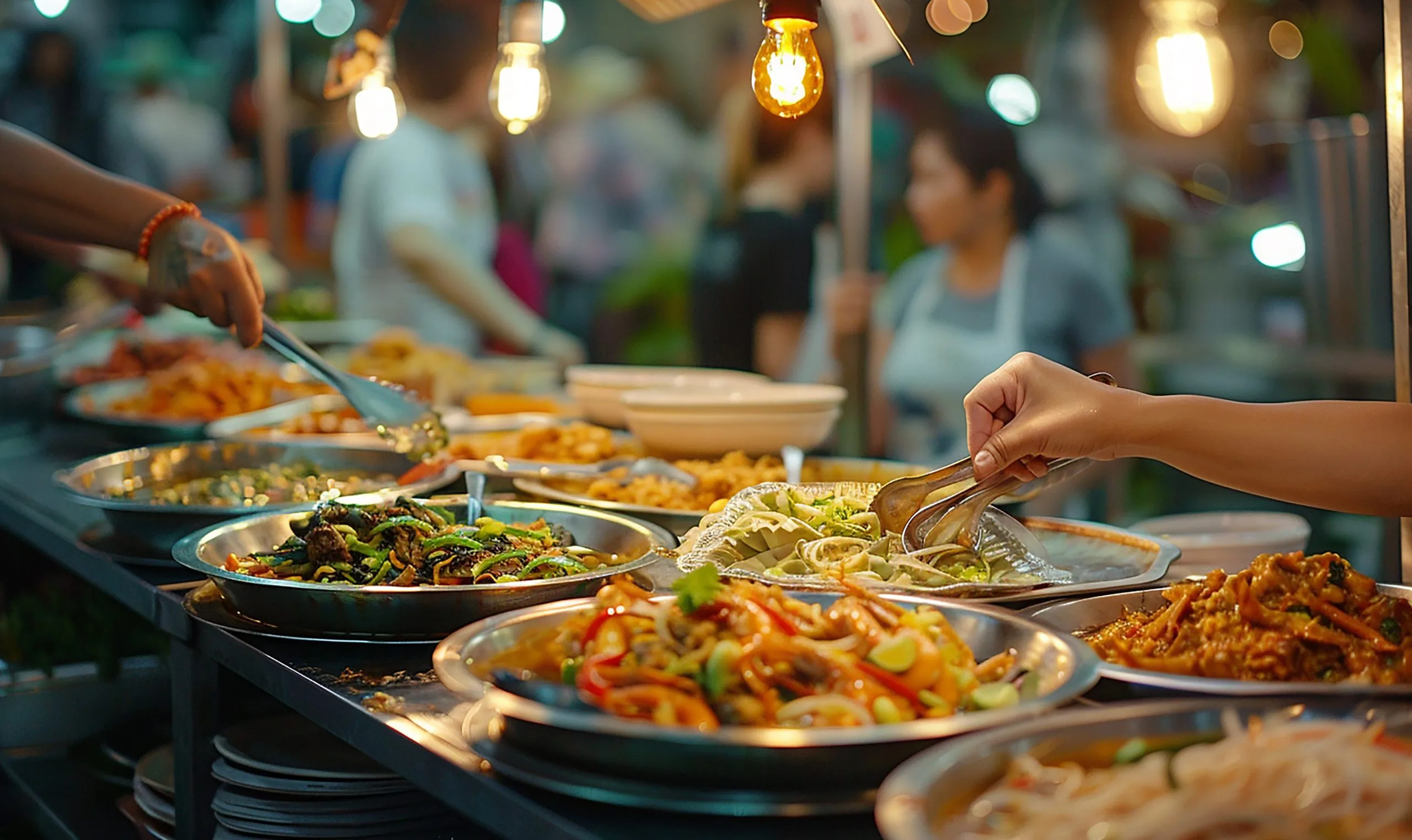 KSA Foodservice Market to Grow at Over 8 Percent CAGR Driven by Tourism, Urbanization, and Digital Ordering buffet-table-with-many-plates-food-including-food-people-background-scaled