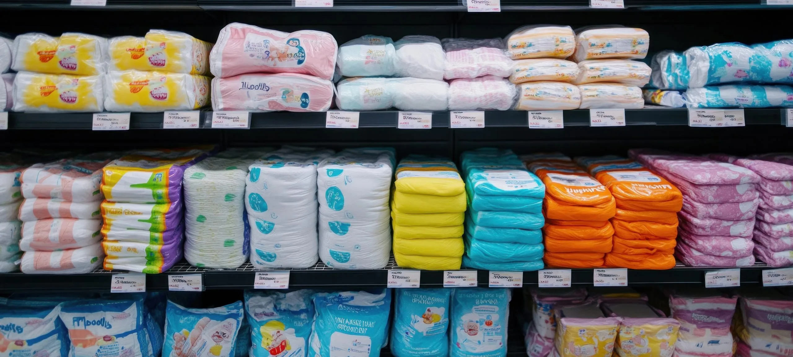 Brazil Baby Diapers Market Set to Grow at 7.3% CAGR Driven by Infant Hygiene Awareness colorful-stacks-baby-diapers-wipes-supermarket-shelves-scaled