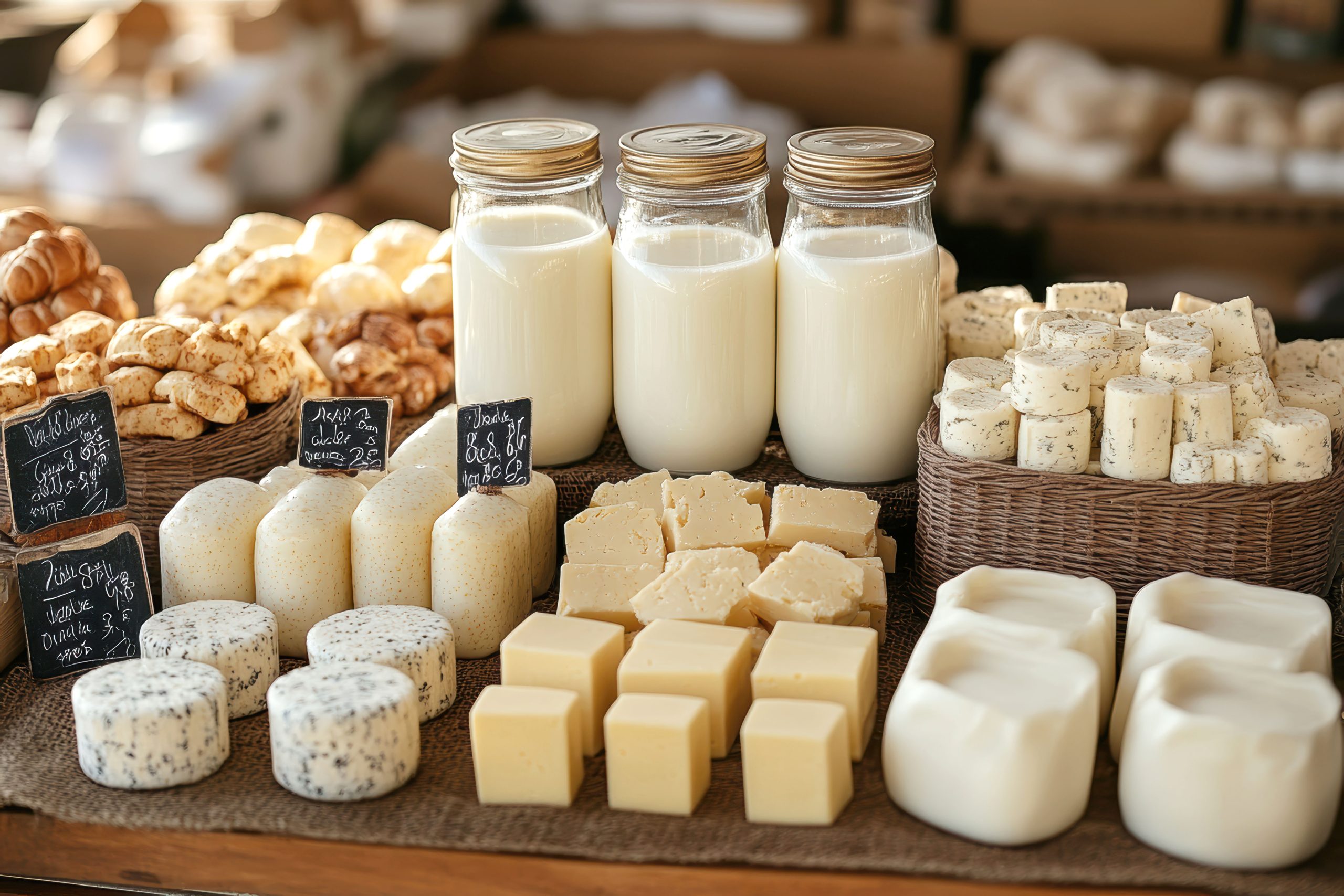 UK Reconstituted Milk Market Outlook to 2035 fresh-milk-dairy-products-displayed-farmers-market-stand-natural-living-inspiration-scaled