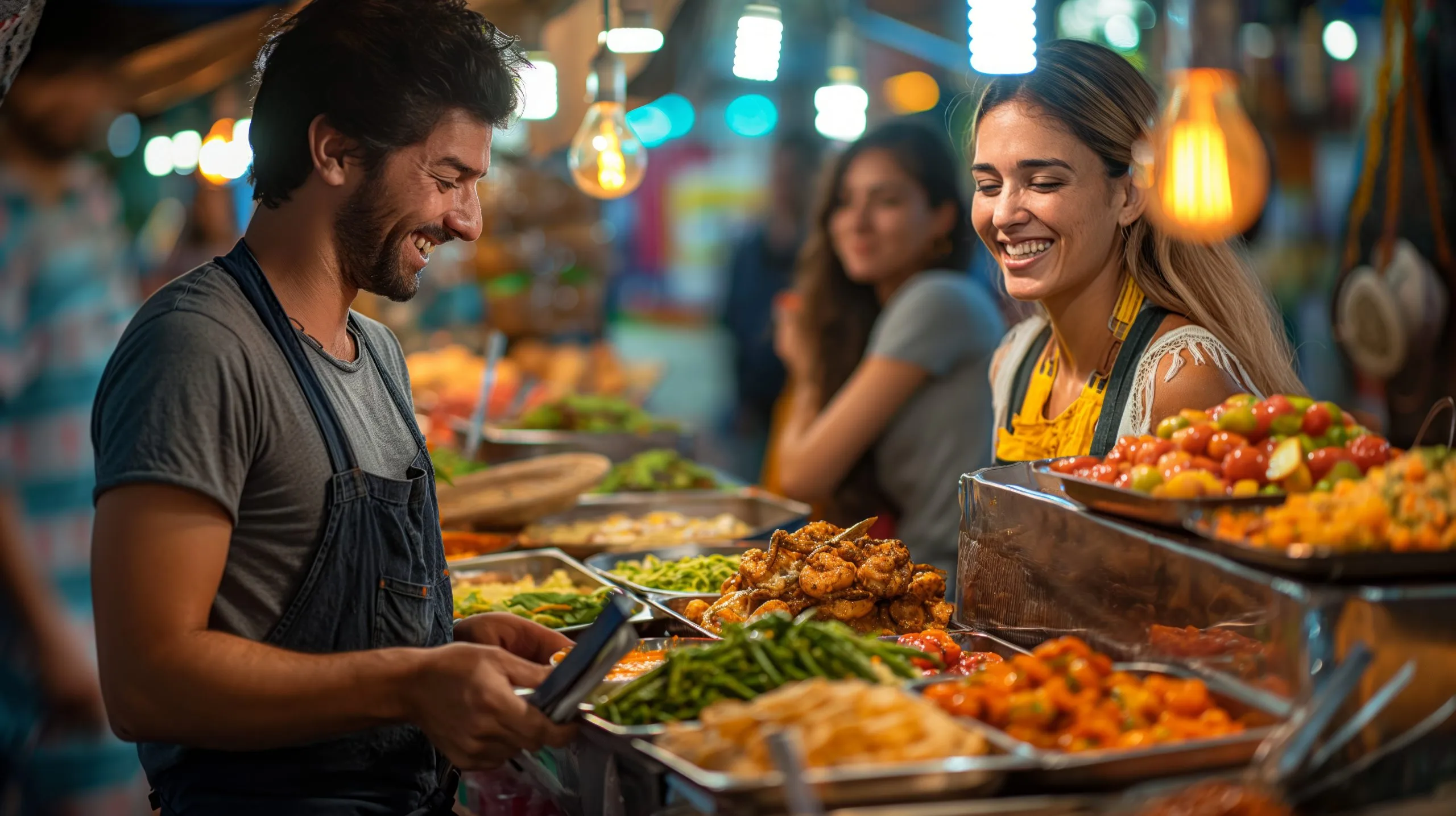 Vietnam Foodservice Market to Grow at Over 10 Percent CAGR Supported by Tourism, Delivery, and Modern Dining happy-couple-selecting-food-vibrant-street-market-stall-concept-local-tourism-culinary-exploration-joyful-experiences-scaled