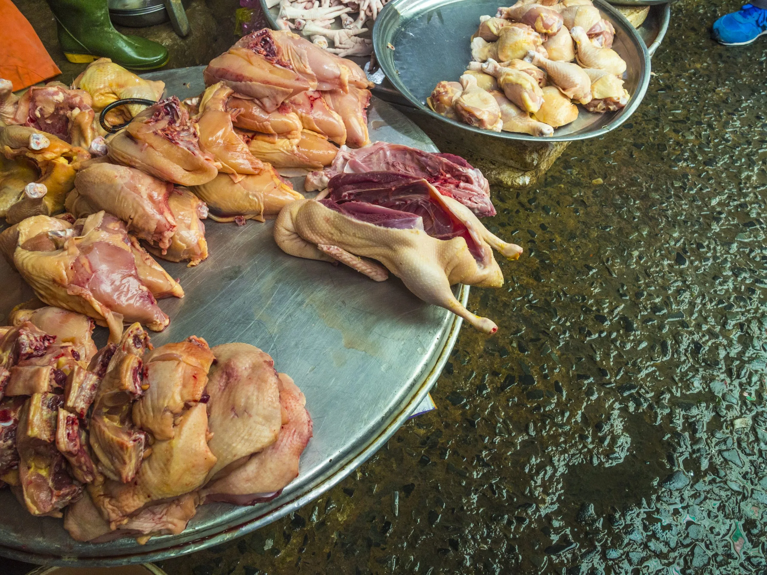 Vietnam Poultry Meat Market Expands with Over 2.4 Million Tons Production Output high-angle-view-meat-plate-table-scaled