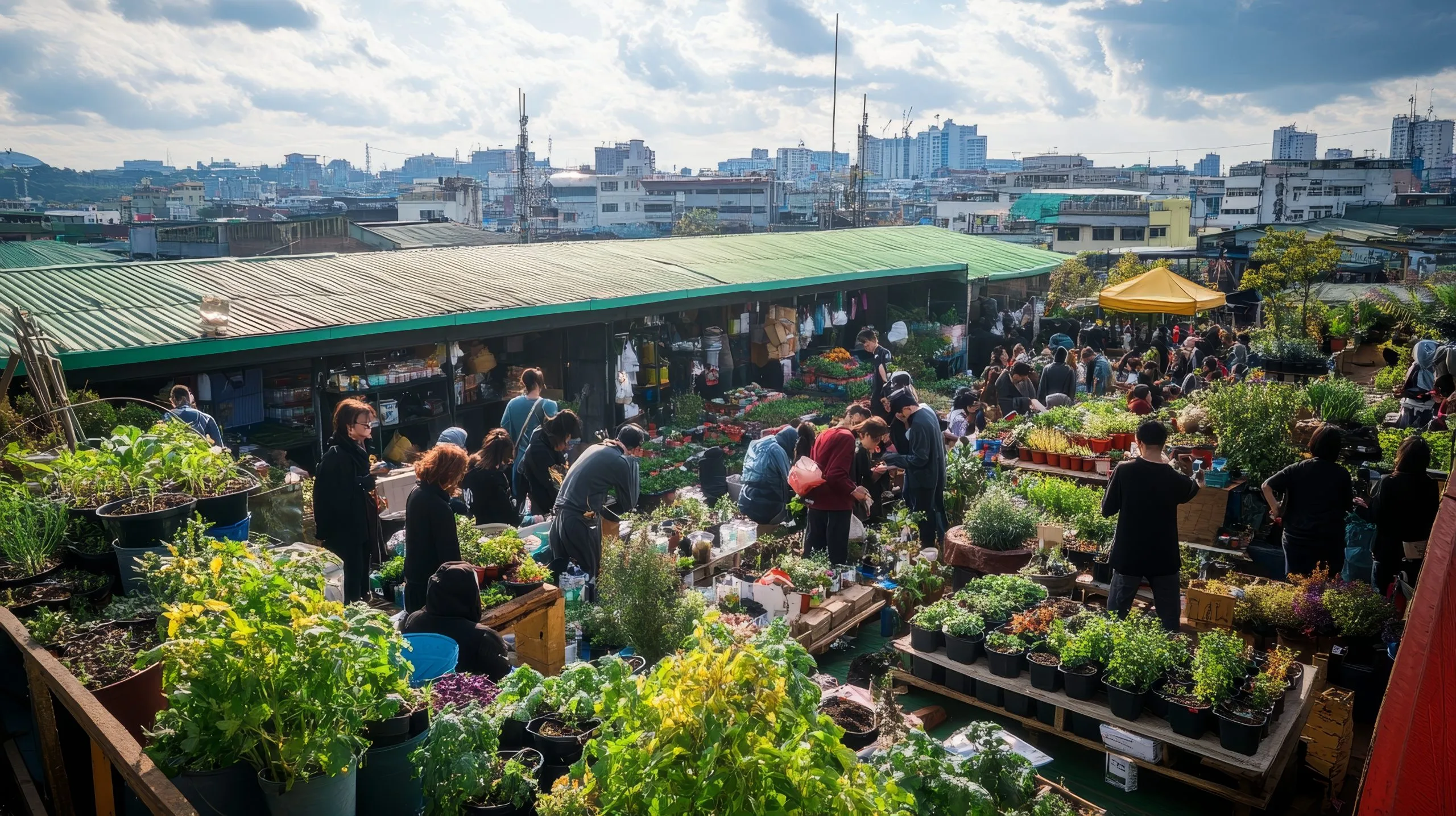 Japan Agribusiness Market Expands with Rising 1.5 Trillion Yen Export Performance people-enjoying-colorful-green-roof-market-ai-generated-1-scaled