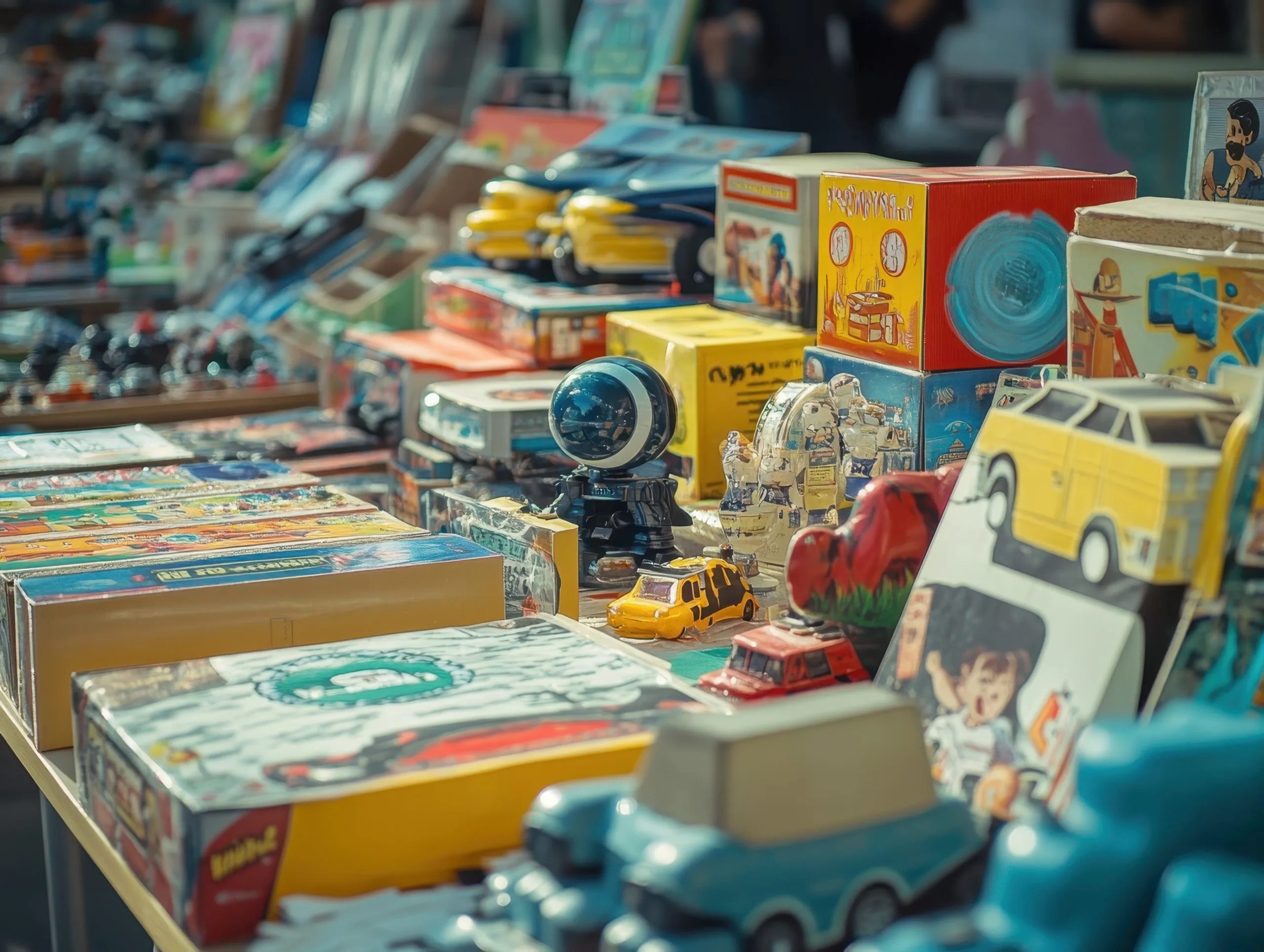 Singapore Toys and Games Market Supported by 3.5 Percent CAGR and Premium Toy Demand retro-toys-games-arranged-flea-market-table-5-scaled