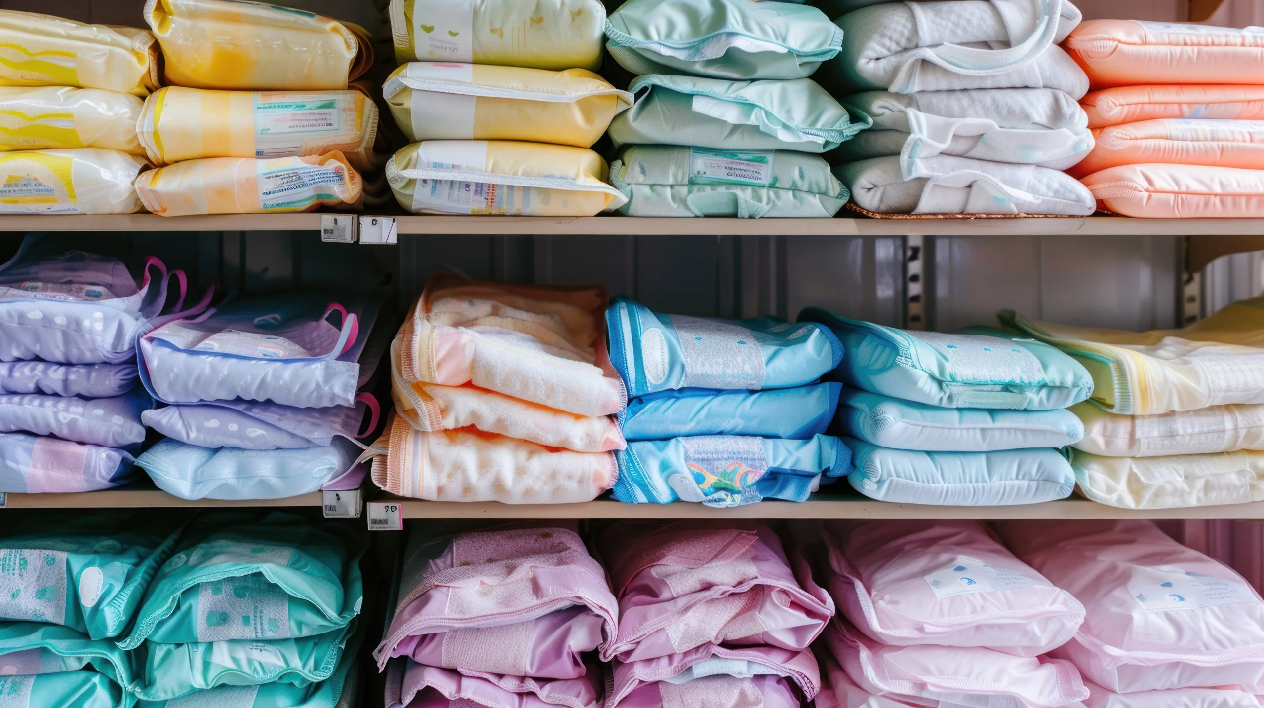 Nigeria Adult Diaper Market Expands with Rising Demand from Over 10 Million Elderly Population stack-clean-baby-diapers-arranged-neatly-shelf-1-scaled