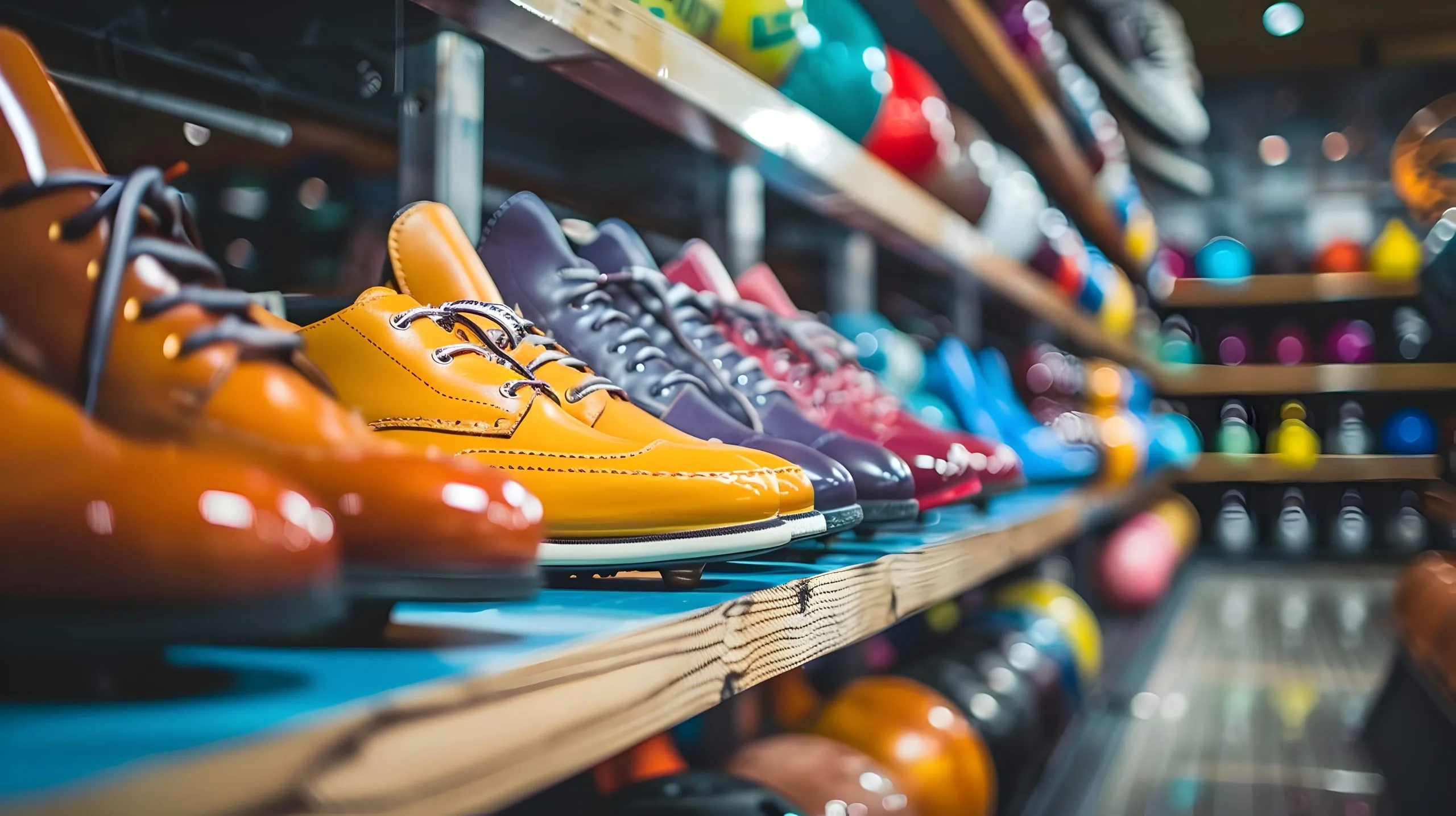UK Sports Shoes Market Outlook Strengthens as Global Sports Footwear Moves Toward USD 190.87 Billion vibrant-bowling-shoes-arranged-colorful-shelf-scaled