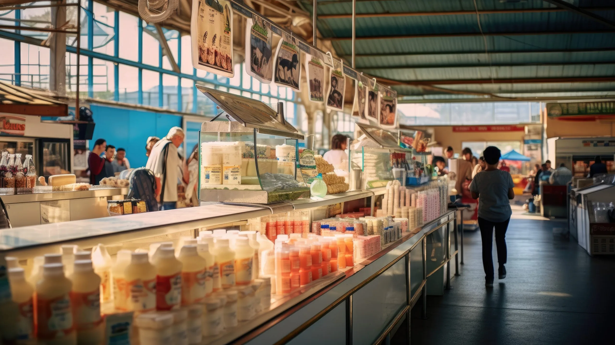 Brazil Dairy Desserts Market Outlook to 2035 vibrant-market-scene-showcasing-variety-dairy-products-made-from-fresh-cow-milk-with-stalls-displaying-cheeses-yogurts-milk-bottles-farmers-interacting-with-customers-scaled