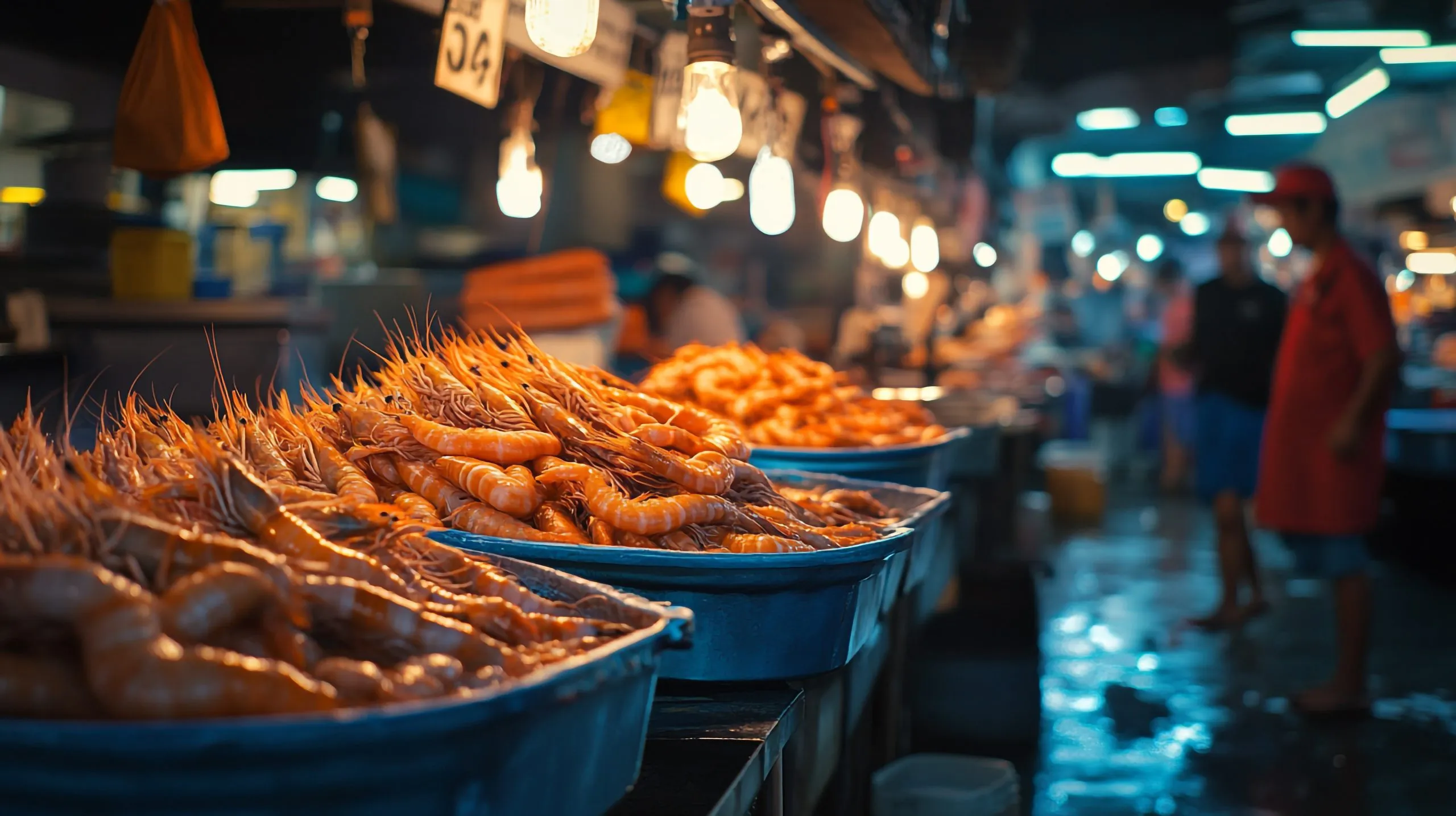 South Africa Shrimp Market Outlook to 2035 vibrant-seafood-market-bustling-with-fresh-shrimp-lively-vendors-night-scaled