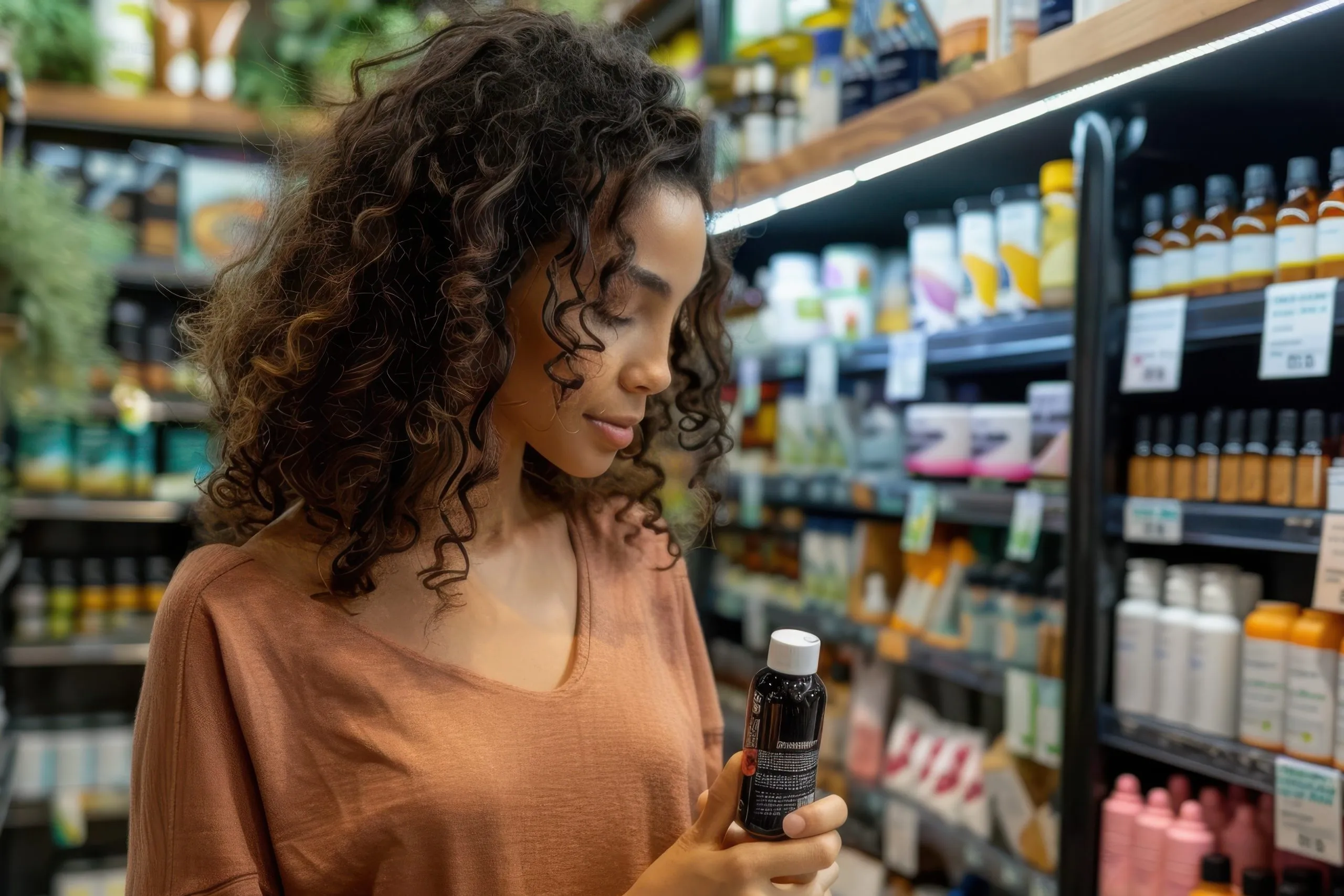 Nigeria Dry Shampoo Market Gains Momentum with Over 30 Percent Urban Consumer Adoption woman-shopping-organic-market-looking-supplements-happy-latin-american-woman-shopping-scaled