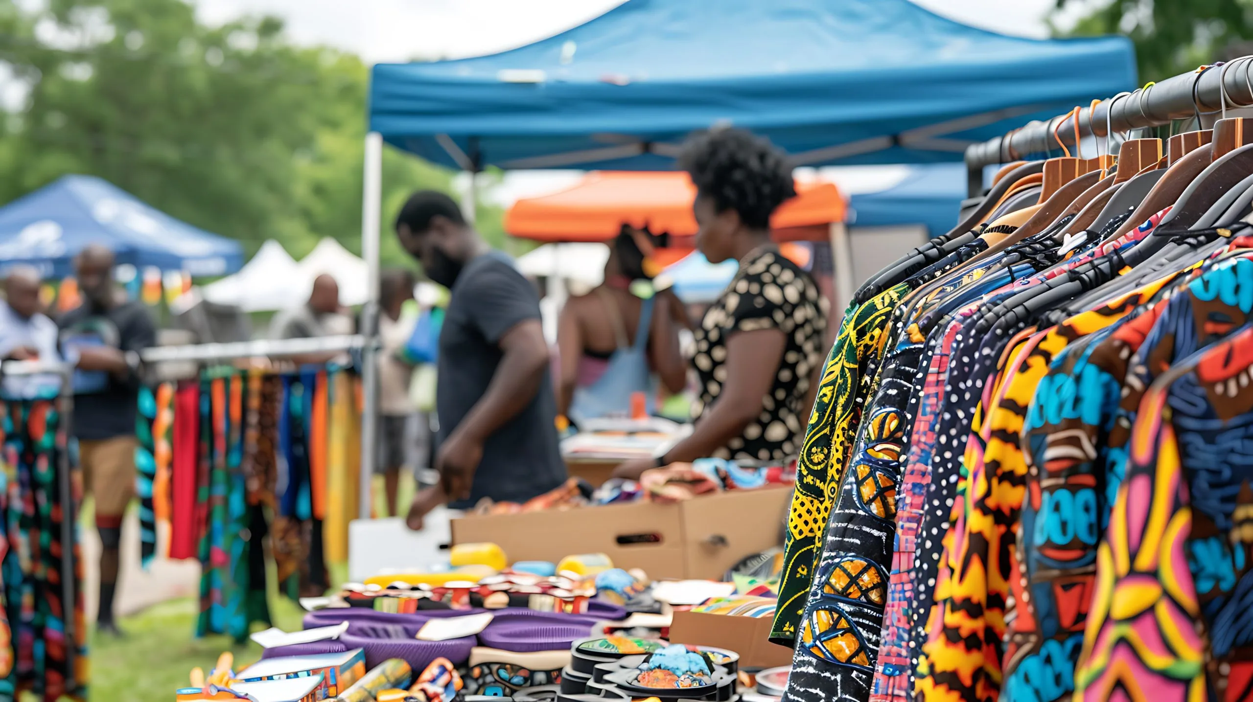 South Africa Outdoor Apparel Market Grows with Over 50 Percent Participation in Outdoor Activities woman-stands-front-table-with-many-items-sale-scaled