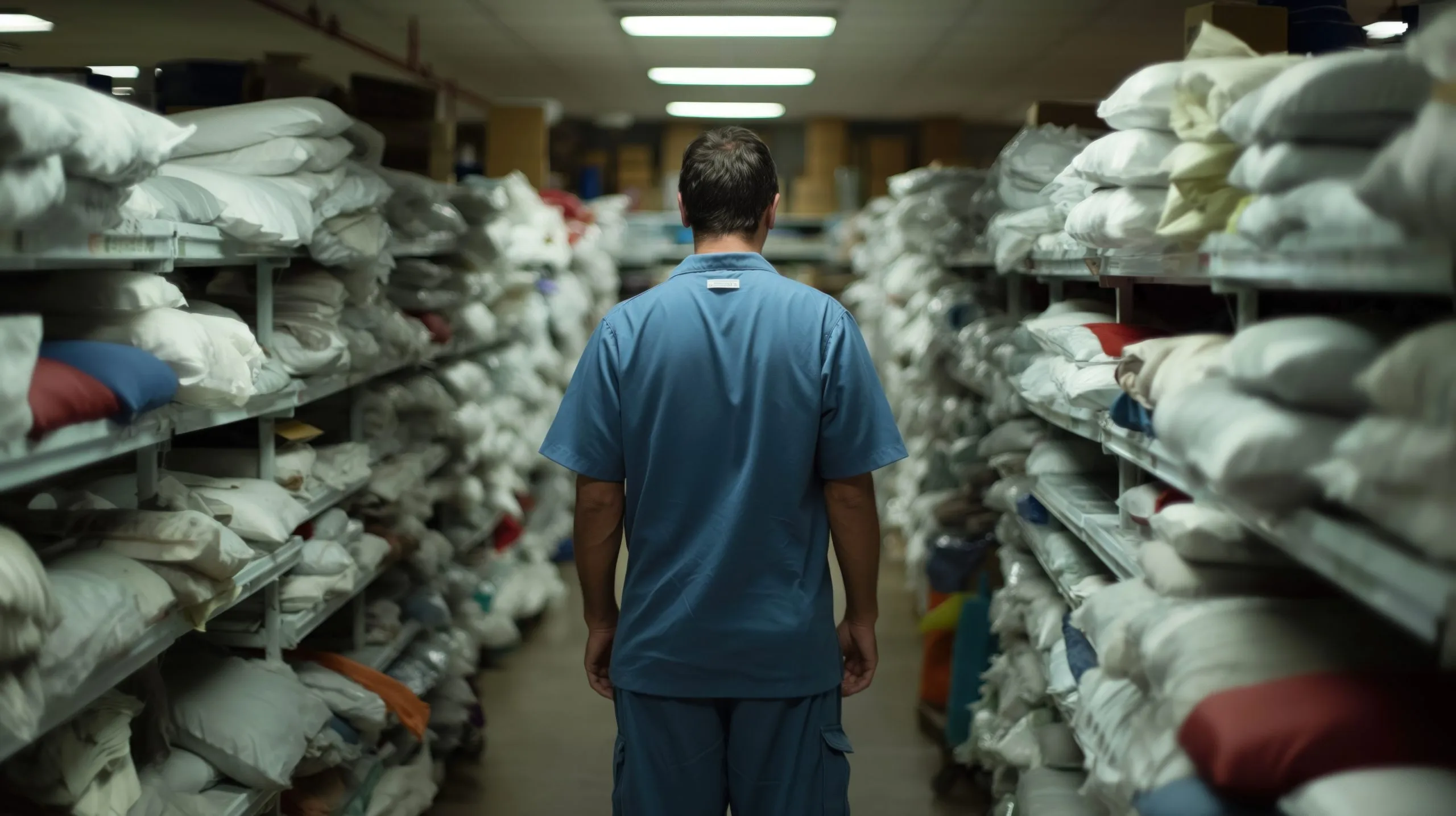 UAE Adult Diaper Market Witnesses 9 Percent Growth Fueled by Healthcare Awareness worker-blue-scrubs-walks-through-narrow-storage-area-filled-with-neatly-stacked-linens-pillows-focusing-organizing-supplies-day-scaled