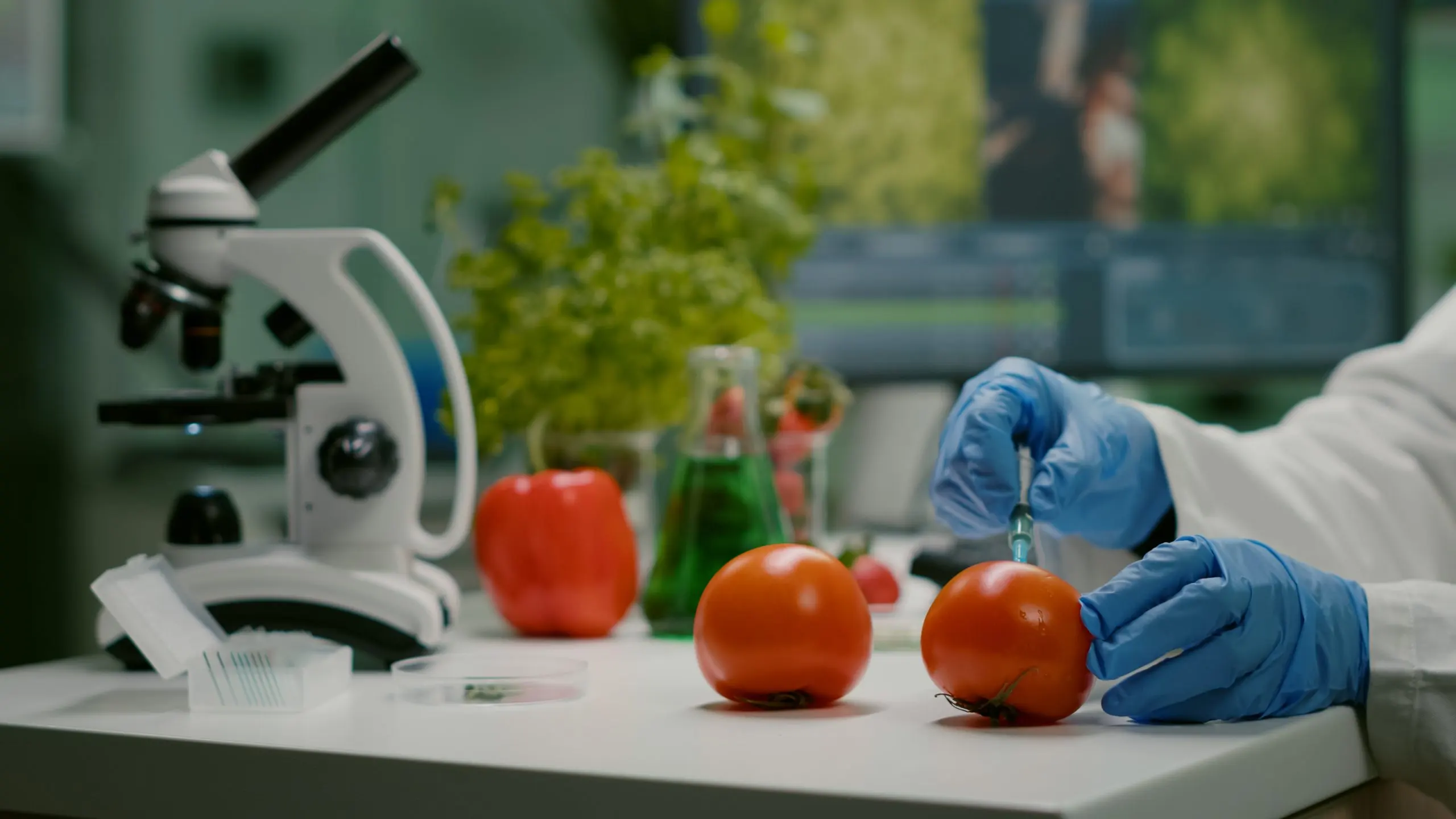 UAE Microbial Food Culture Market Outlook to 2035 closeup-chemist-scientist-injecting-organic-tomato-with-pesticides-gmo-test-scaled