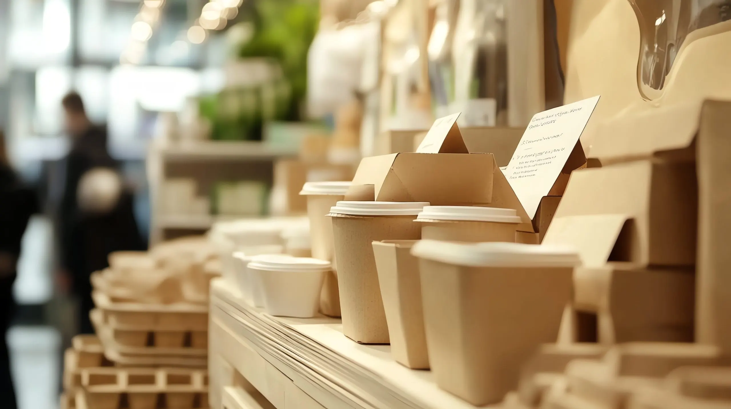 Philippines Sustainable Packaging Market Outlook to 2035 closeup-shot-various-cardboard-takeout-containers-stacked-neatly-wooden-shelf-scaled