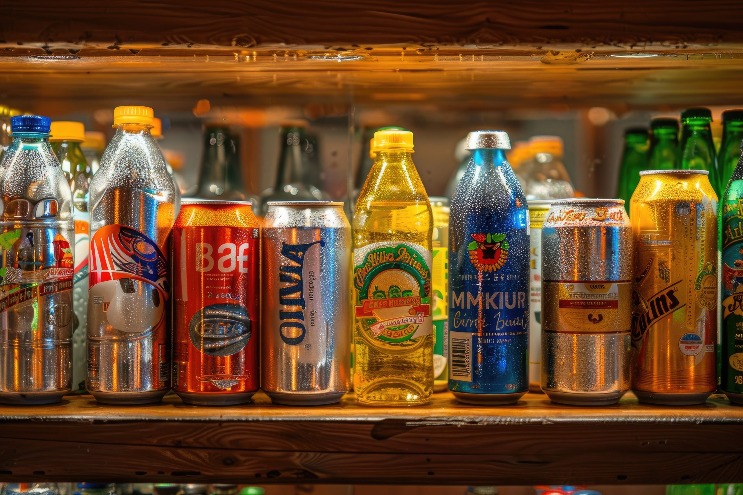colorful-beverage-cans-bottles-displayed-shelf-bar-scaled