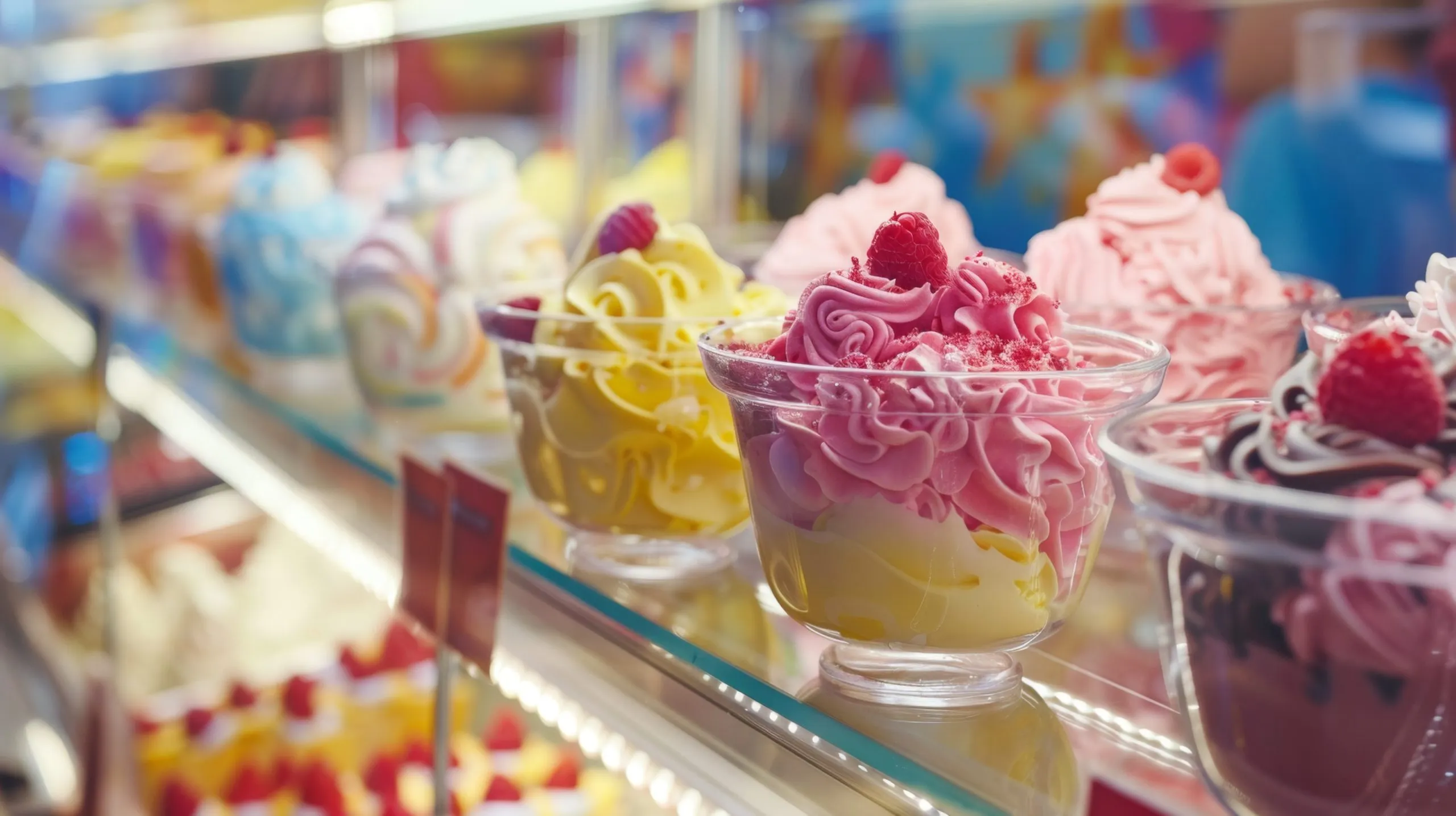 Vietnam Dairy Free Ice Cream Market Advances at 8.57 Percent CAGR as Plant-Based Frozen Desserts Gain Demand display-case-with-different-colored-ice-creams-cup-raspberry-scaled