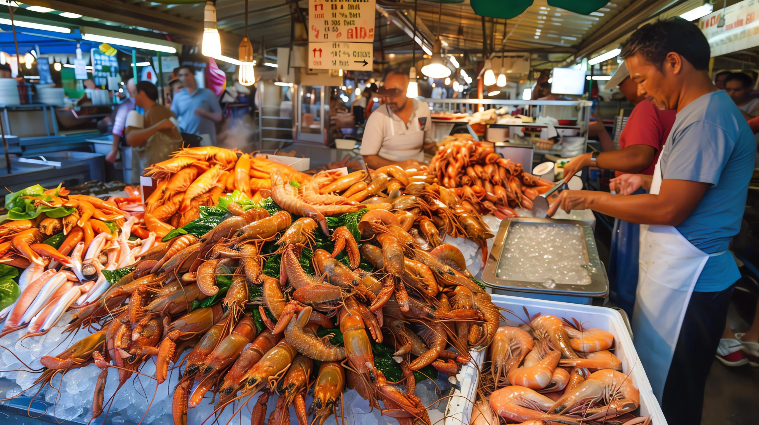 Vietnam Shrimp Market Poised for Growth as Global Shrimp Demand Heads Toward USD 121 Billion fresh-seafood-display-busy-market-scaled