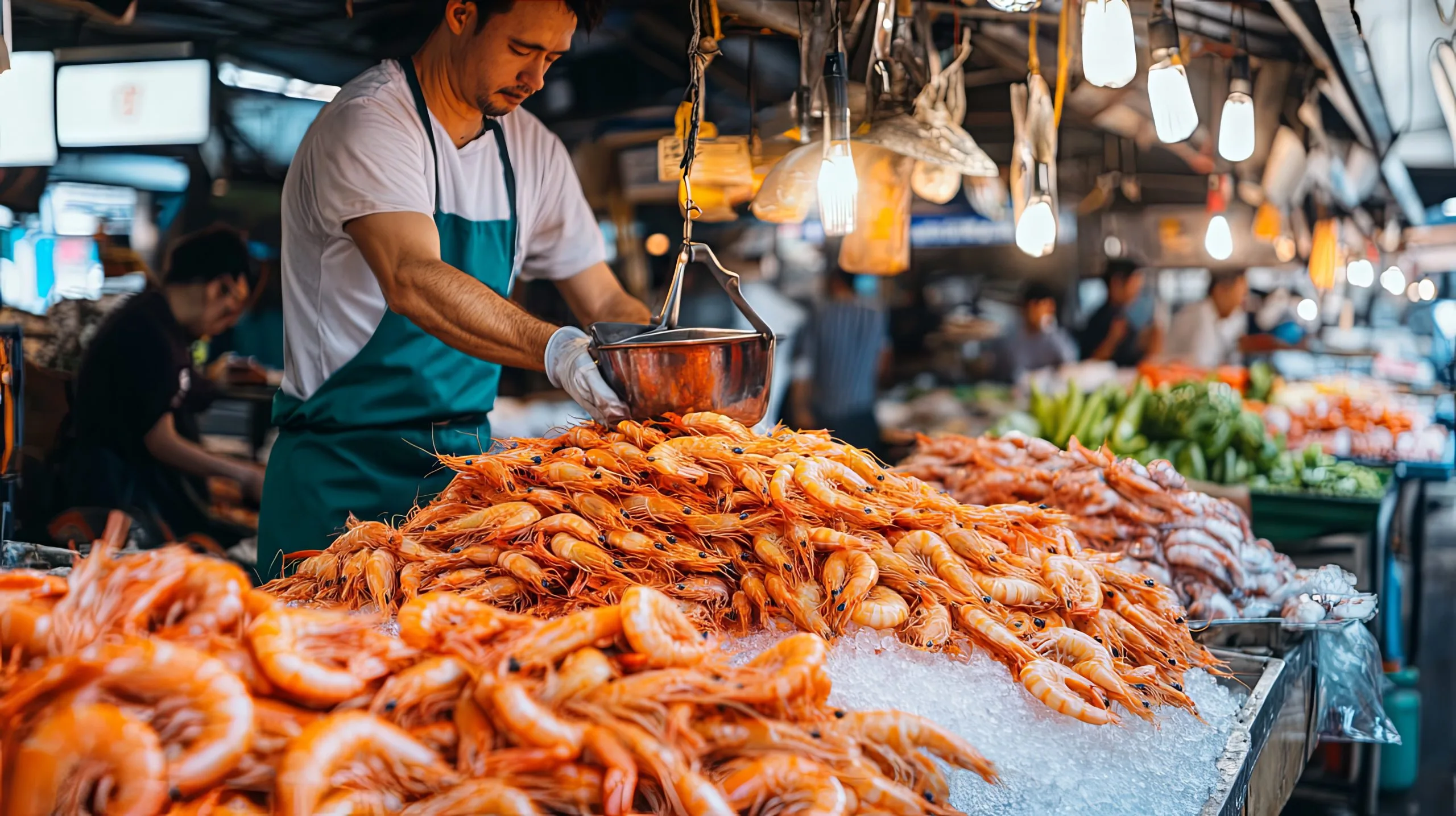 India Shrimp Market to Grow at 9.60 Percent CAGR Driven by Seafood Exports and Domestic Consumption fresh-shrimp-ice-busy-seafood-market-scaled