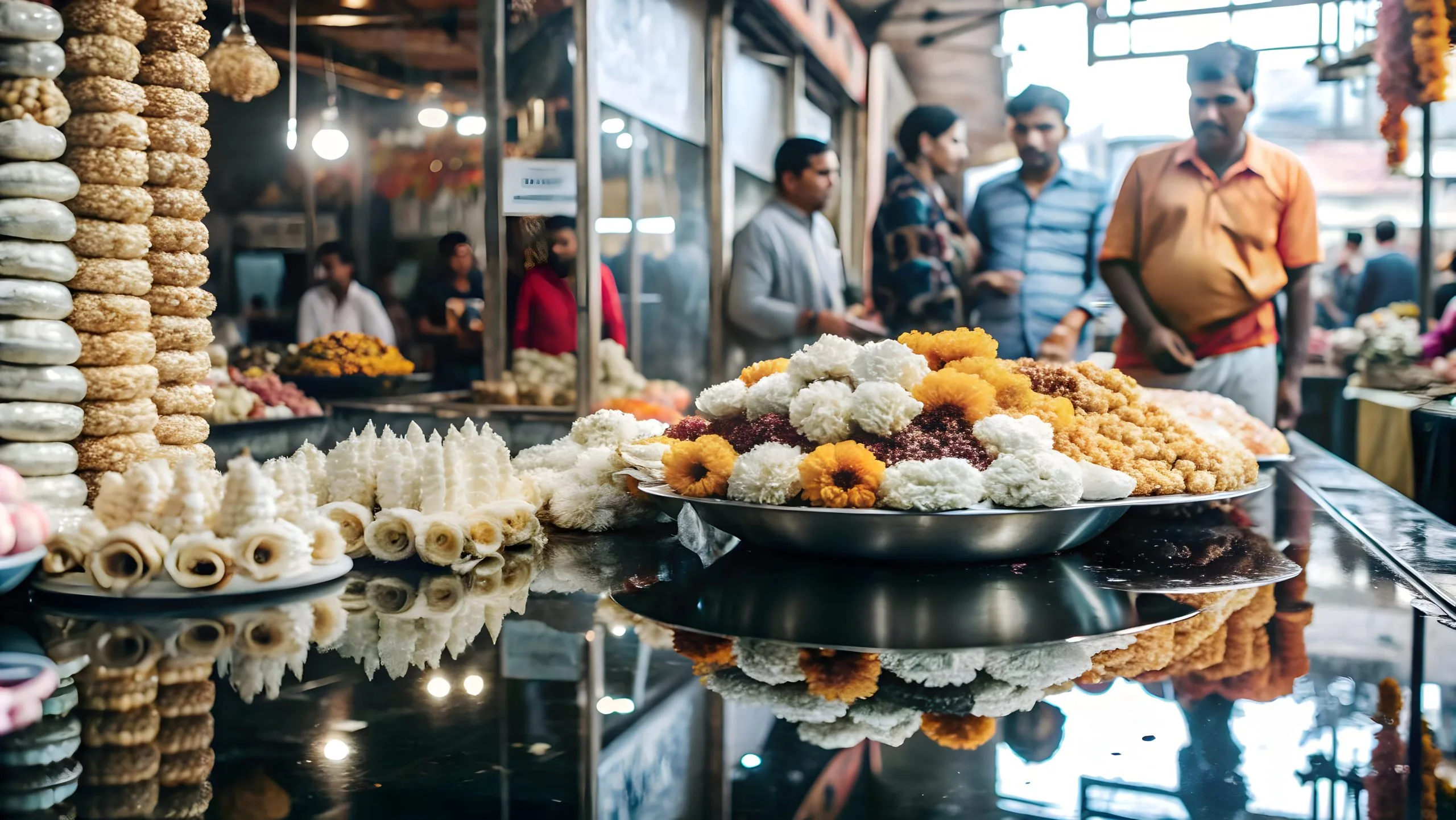 KSA Dairy Desserts Market Supported by a USD 175 Million Industry and Growing Consumer Demand glossy-background-traditional-labh-pancham-market-scene-concept-as-glossy-bustling-backgr-scaled