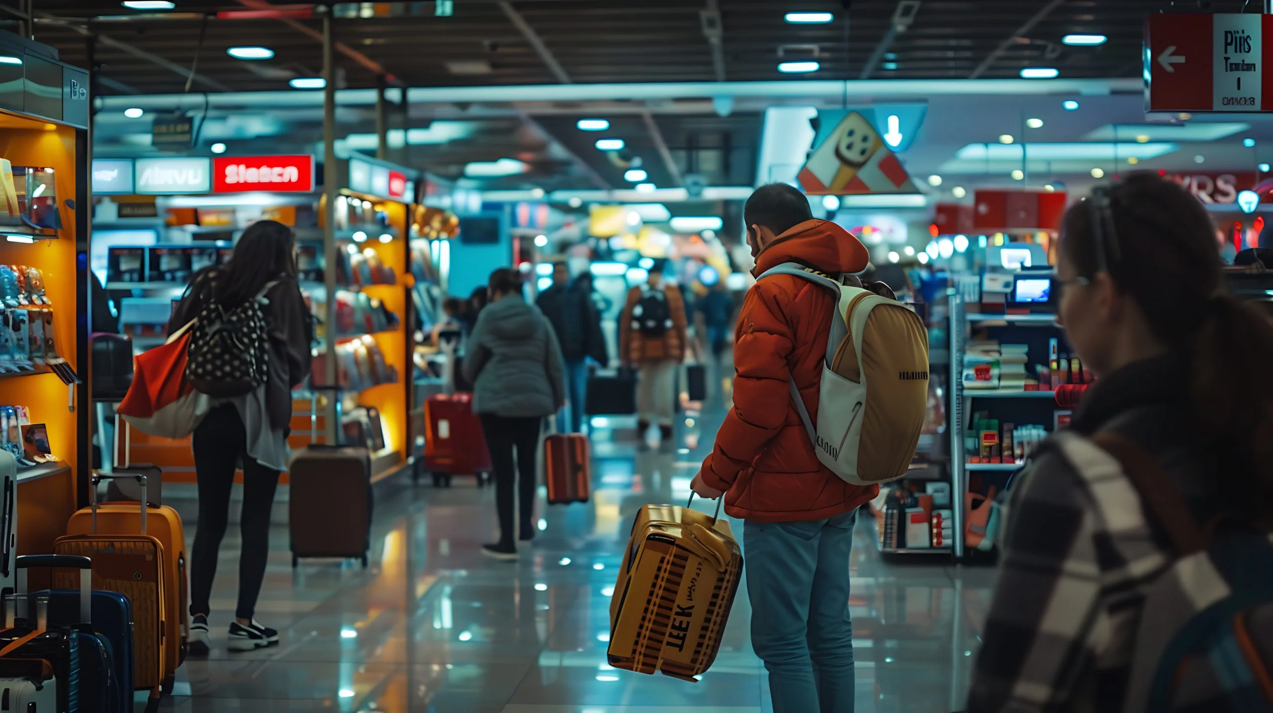 Singapore Duty Free And Travel Retail Market Gains Momentum as Changi Airport Concession Sales Improve by 18 Percent man-with-backpack-walks-through-store-with-suitcase-his-hand-scaled