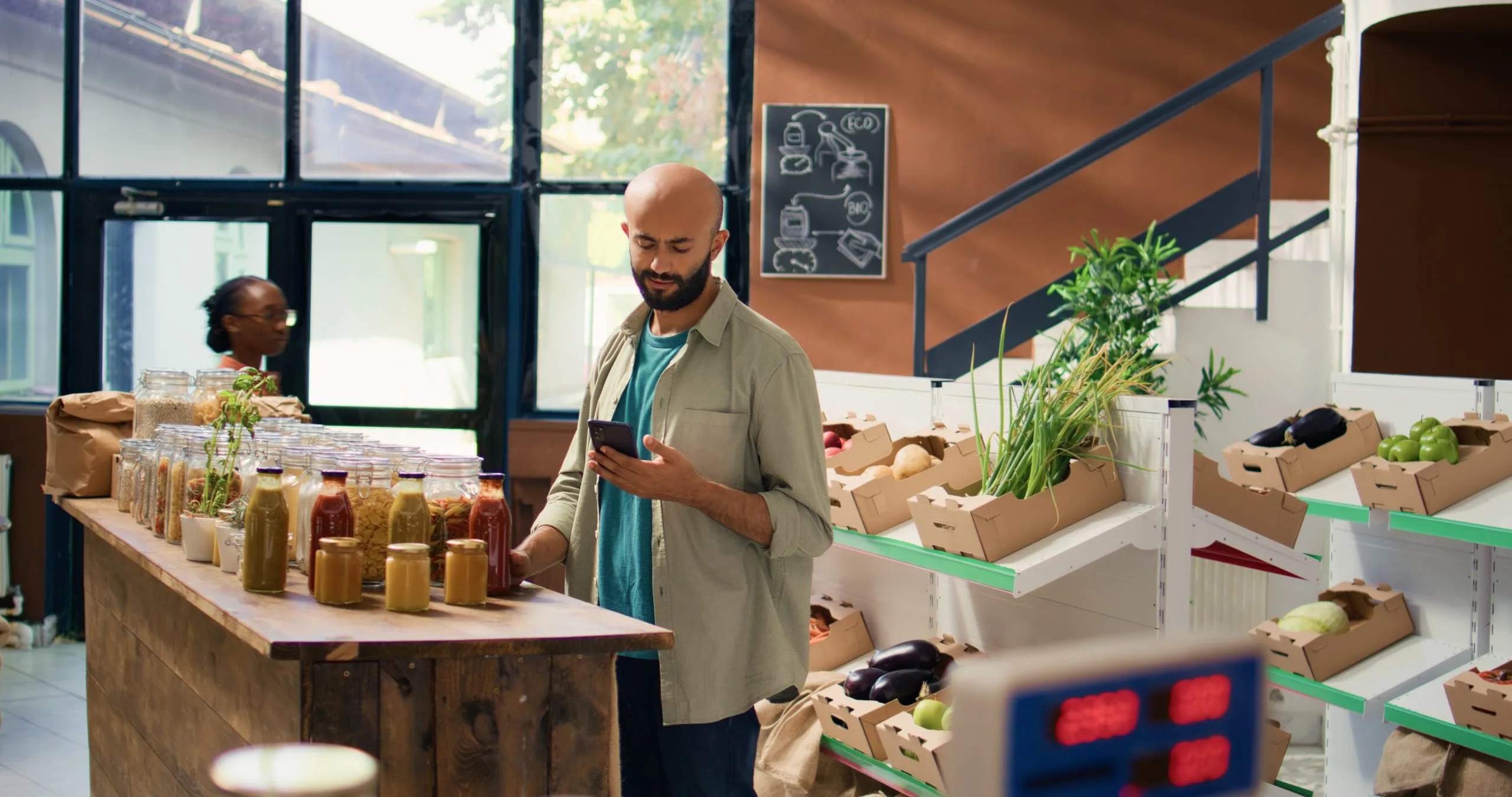 UK Sustainable Packaging Market Outlook to 2035 middle-eastern-adult-checks-ingredients-list-scaled