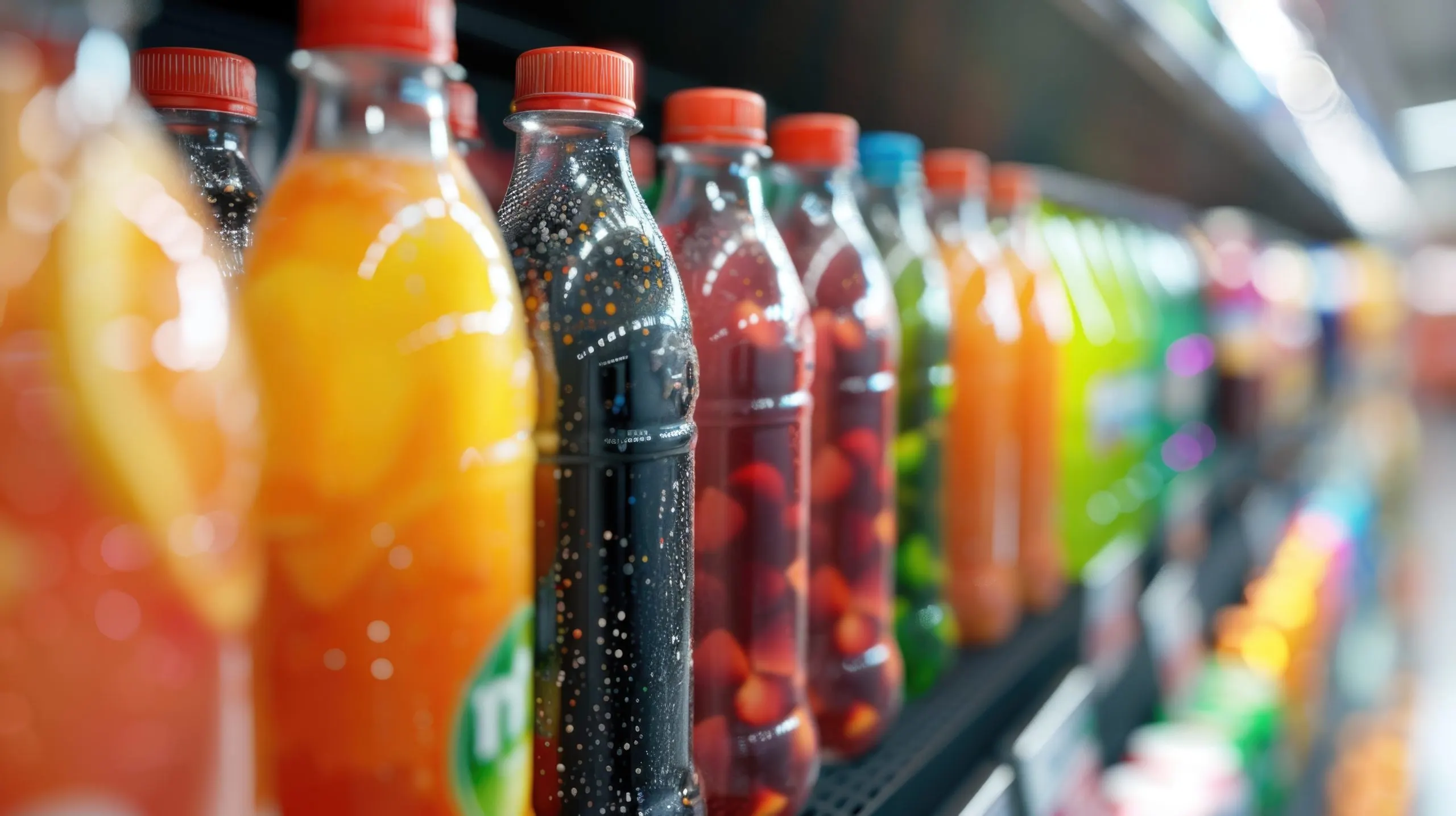 Philippines Beverage Packaging Market Outlook to 2035 row-colorful-bottles-soda-fruit-juice-shelf-scaled