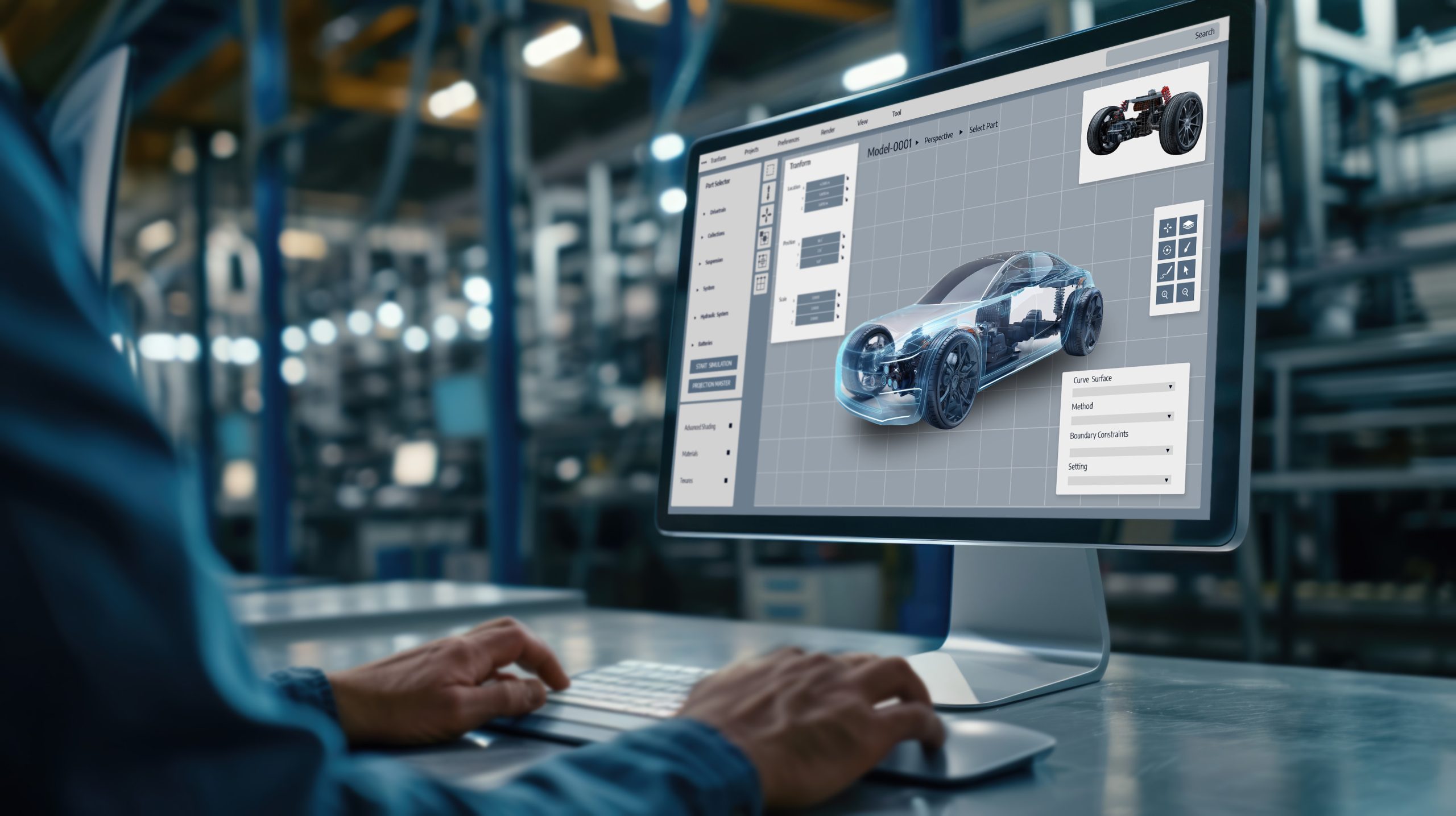 Singapore Automotive Engine Management System Market Outlook to 2035 electric-car-design-software-computer-screen-show-simulation-blueprint-brisk-scaled