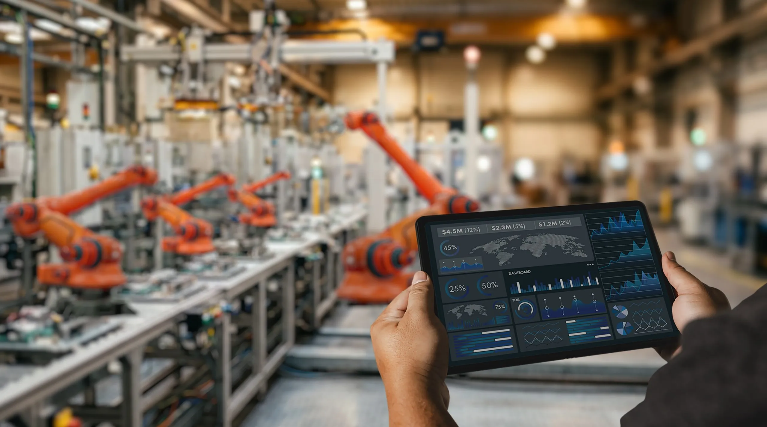 Singapore Smart Factory Market Outlook to 2035 engineer-using-tablet-dashboard-smart-factory-with-robotic-automation-system-industrial-production-monitoring-manufacturing-analytics-operational-data-management-scaled