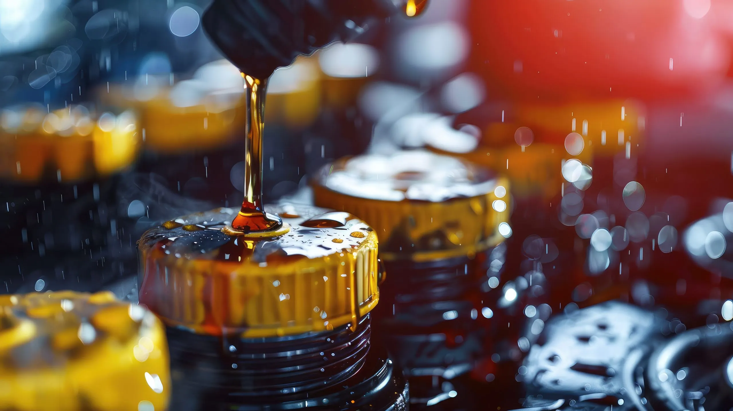 Philippines Automotive Lubricants Market Outlook to 2035 fresh-engine-oil-pouring-onto-caps-scaled