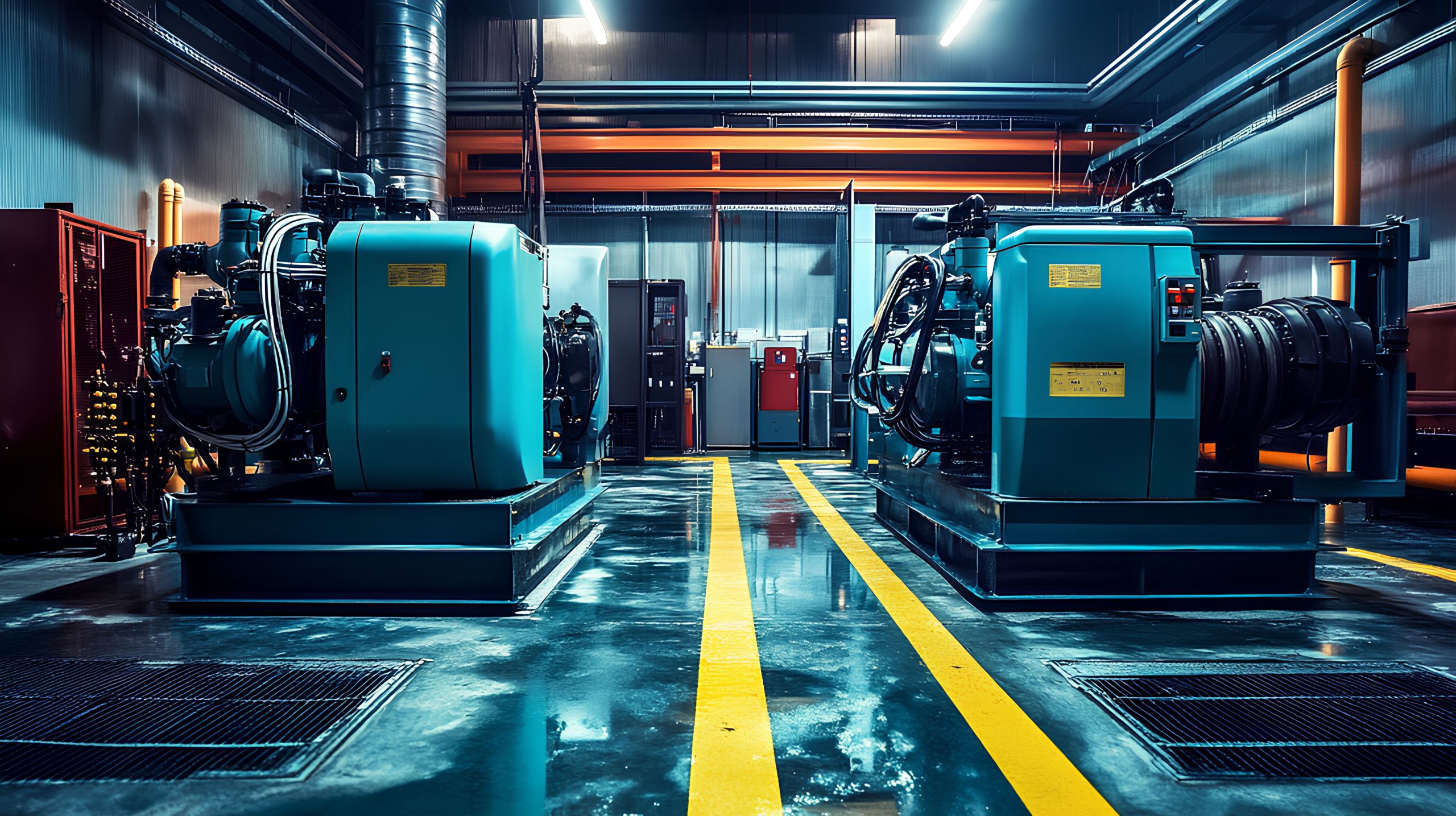 Philippines Gas Genset Market Outlook to 2035 generator-room-with-two-generators-factory-standby-power-backup-diesel-generator-scaled