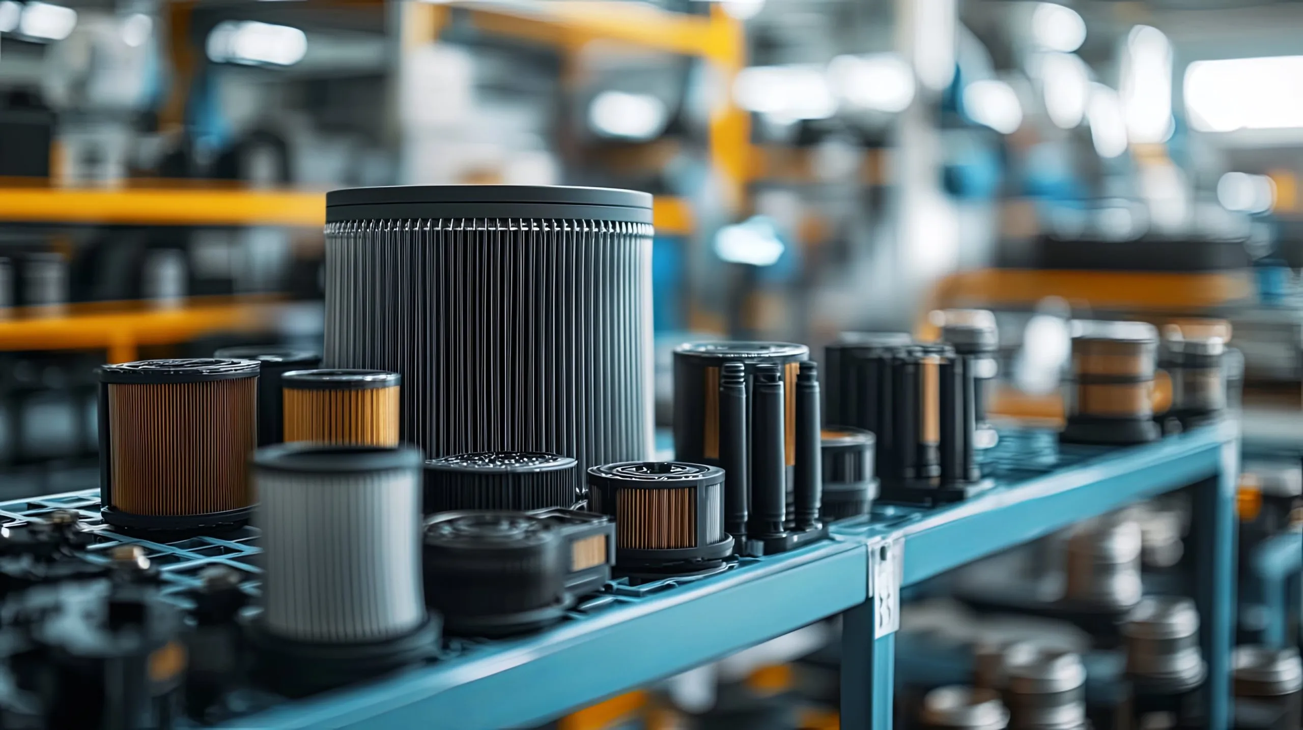Philippines Automotive Filters Market Outlook to 2035 various-cylindrical-filters-blue-metal-shelf-industrial-setting-scaled