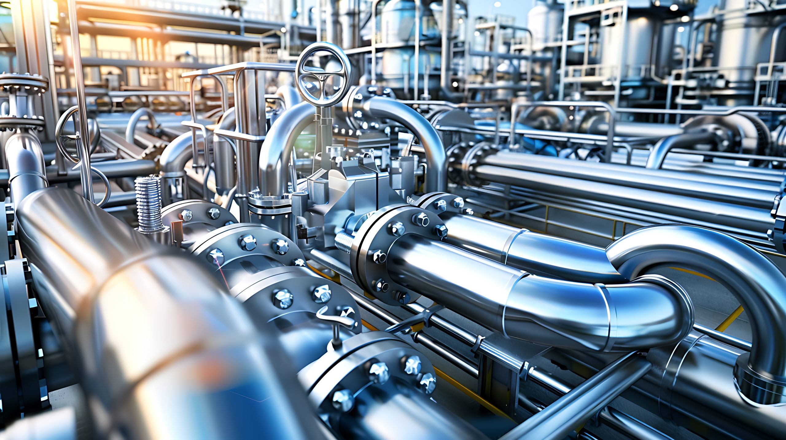 Malaysia Flexible Pipe Market Outlook to 2035 aerial-view-industrial-maze-pipes-valves-shades-steel-blue-scaled
