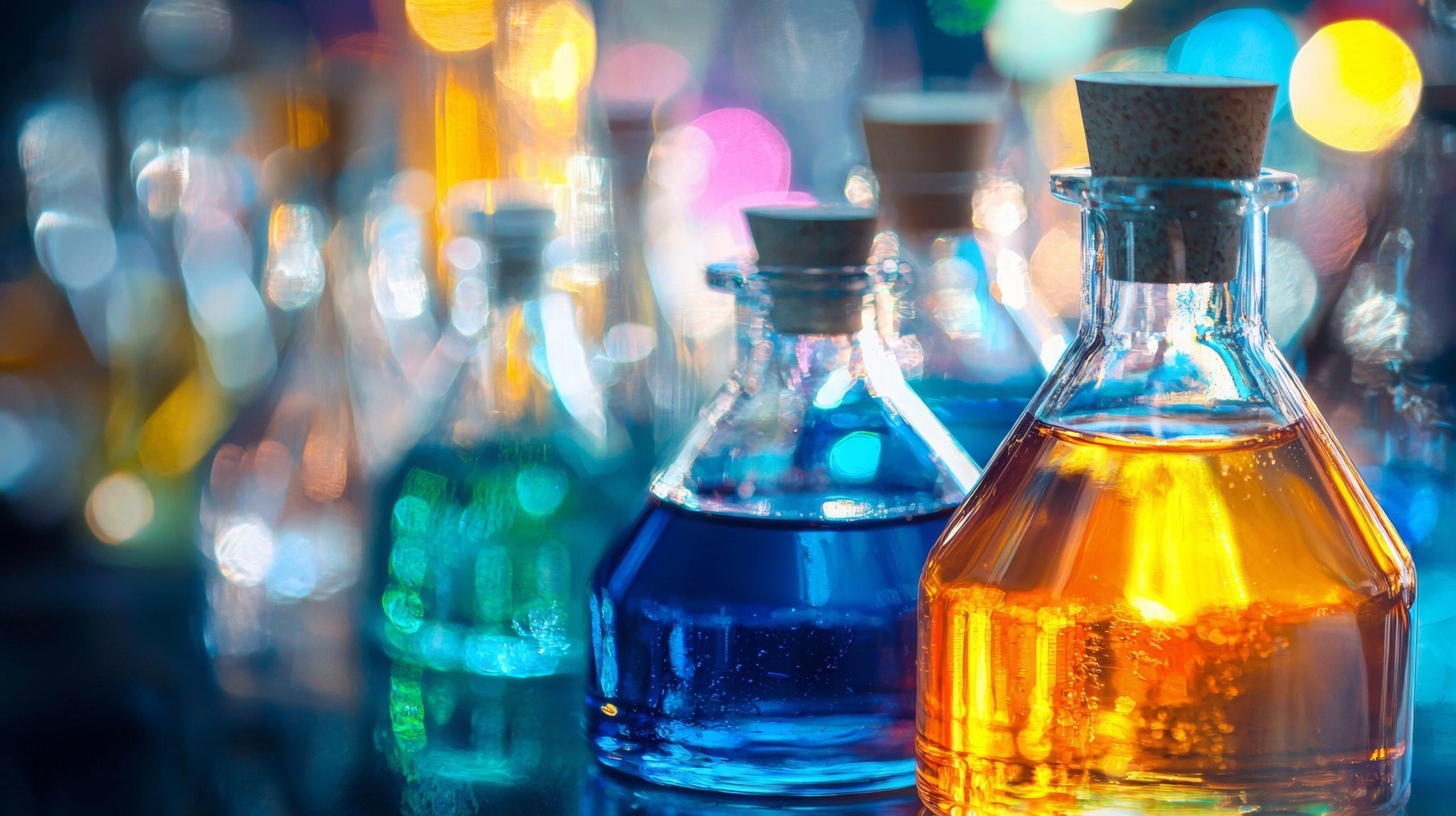 KSA Polyglycolic Acid Market Advances as USD 6.3 Billion Medical Device Sector Expands colorful-glass-bottles-with-vibrant-liquids-bokeh-lights-scaled