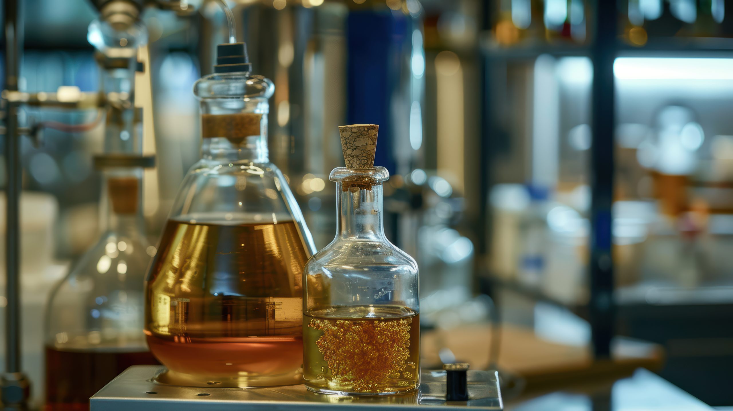 Qatar Polyglycolic Acid Market Outlook to 2035 glass-bottles-with-yellow-liquid-laboratory-setting-scaled