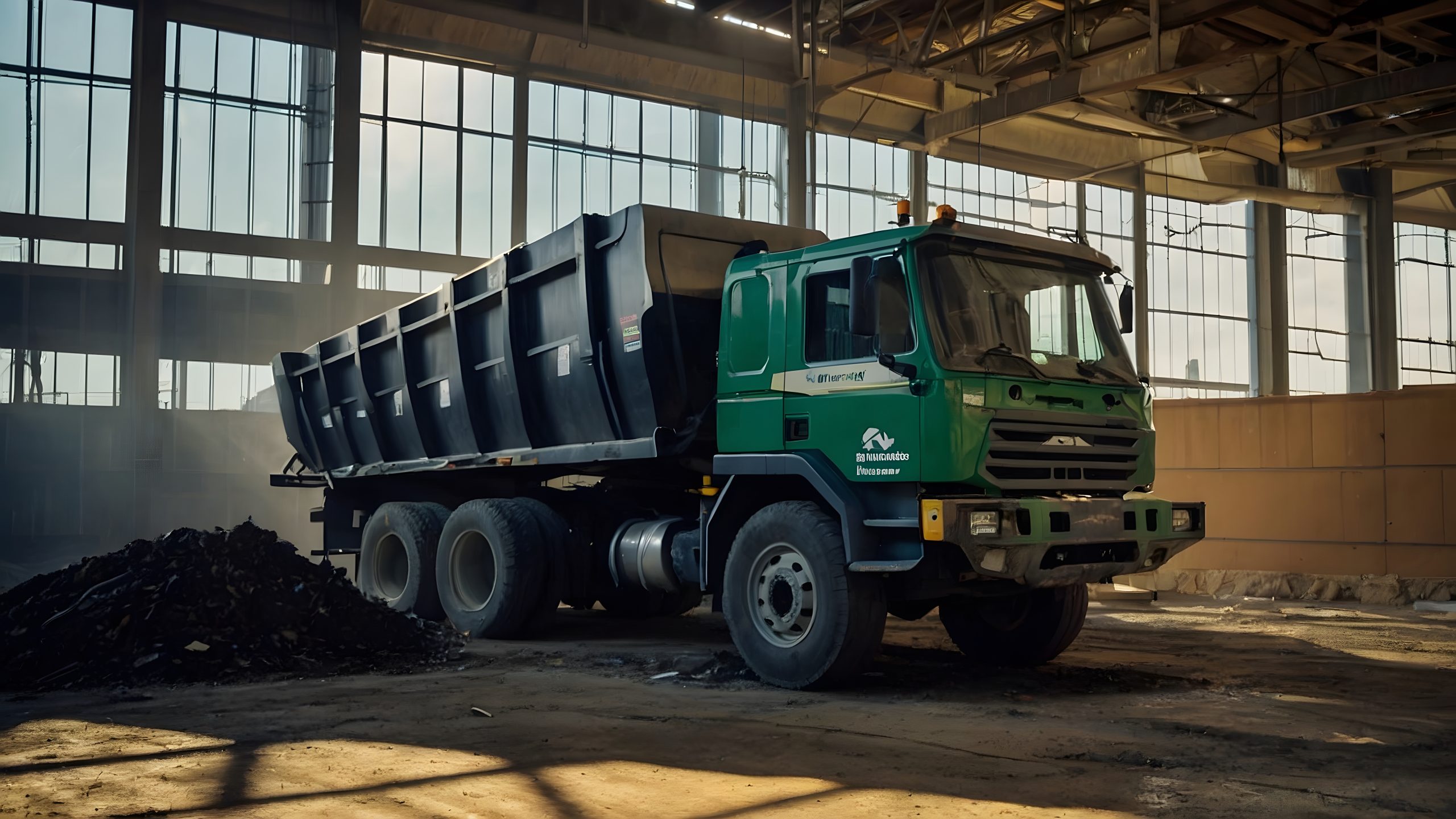 India Dump Truck Market Outlook to 2035 green-dump-truck-industrial-facility-scaled