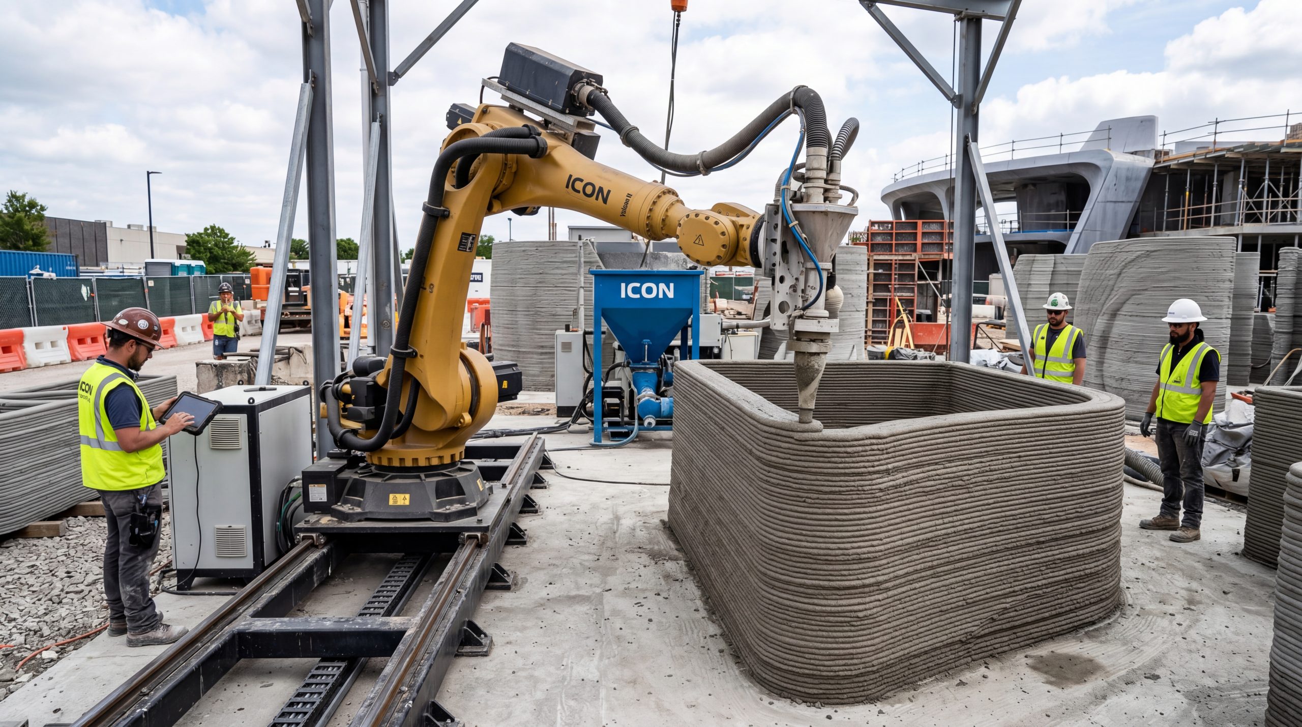 US Ready-Mix Concrete Market Outlook to 2035 industrial-robotic-arm-3d-printing-concrete-wall-construction-site-scaled