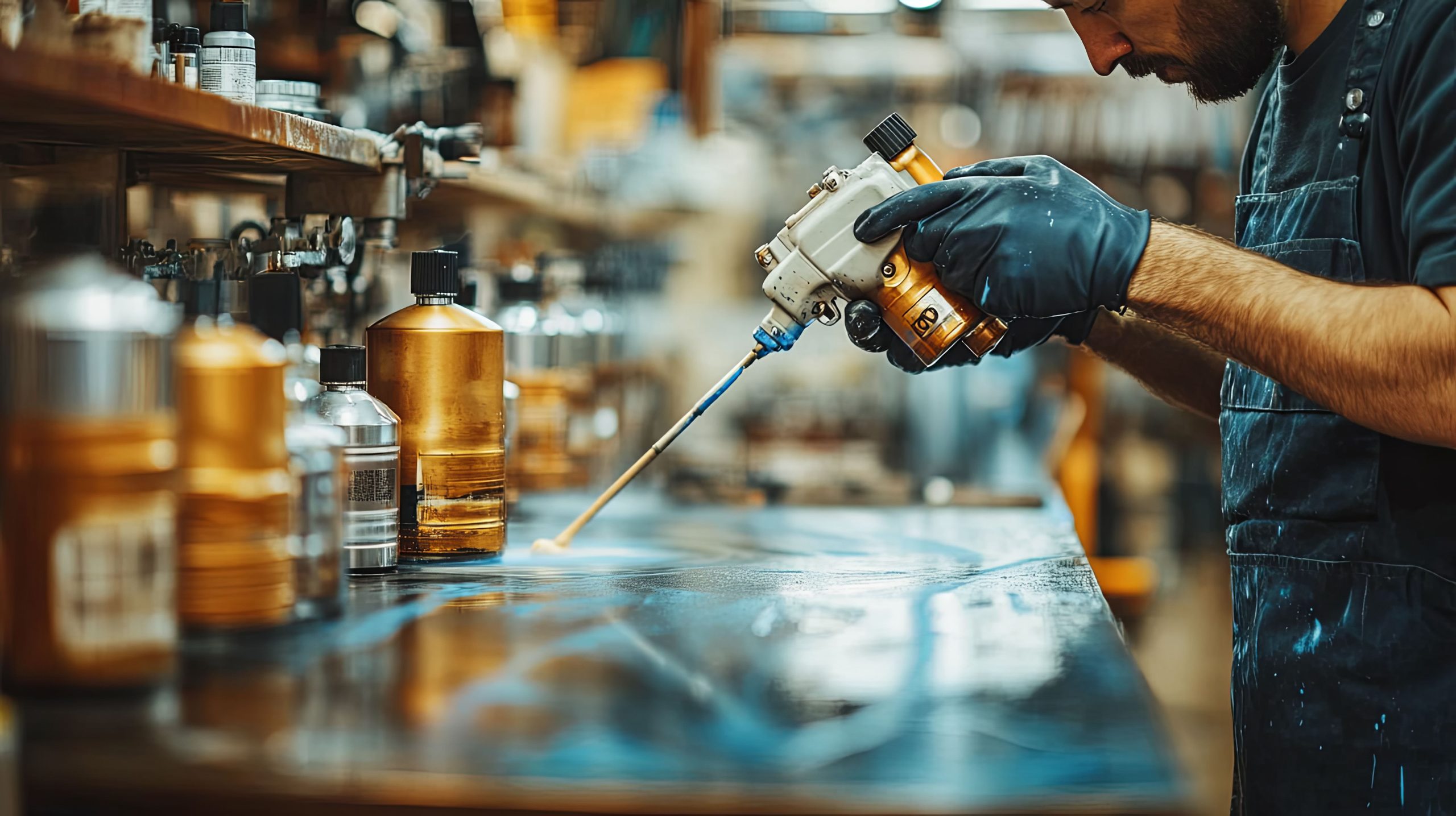 India Adhesives and Sealants Market Outlook to 2035 man-painting-metal-products-with-spray-gun-background-image-scaled