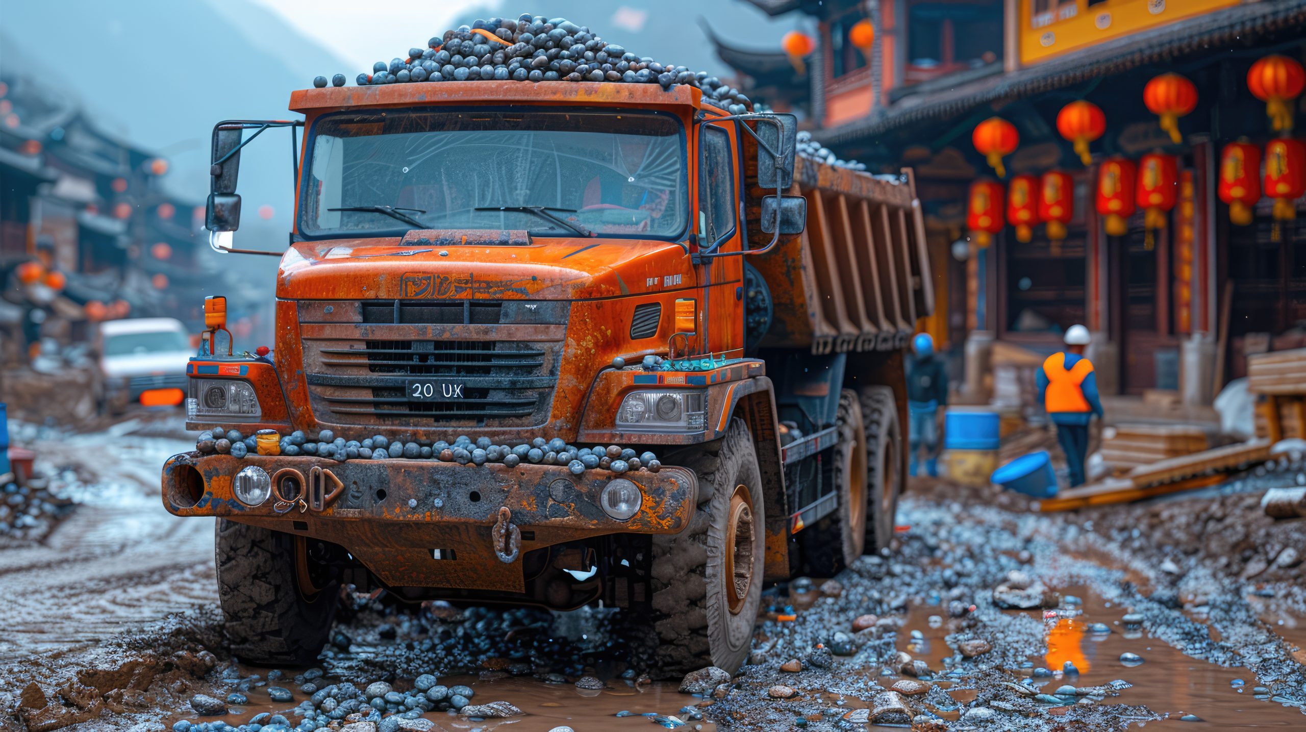 UK Dump Truck Market Outlook to 2035 orange-dump-truck-with-number-front-scaled