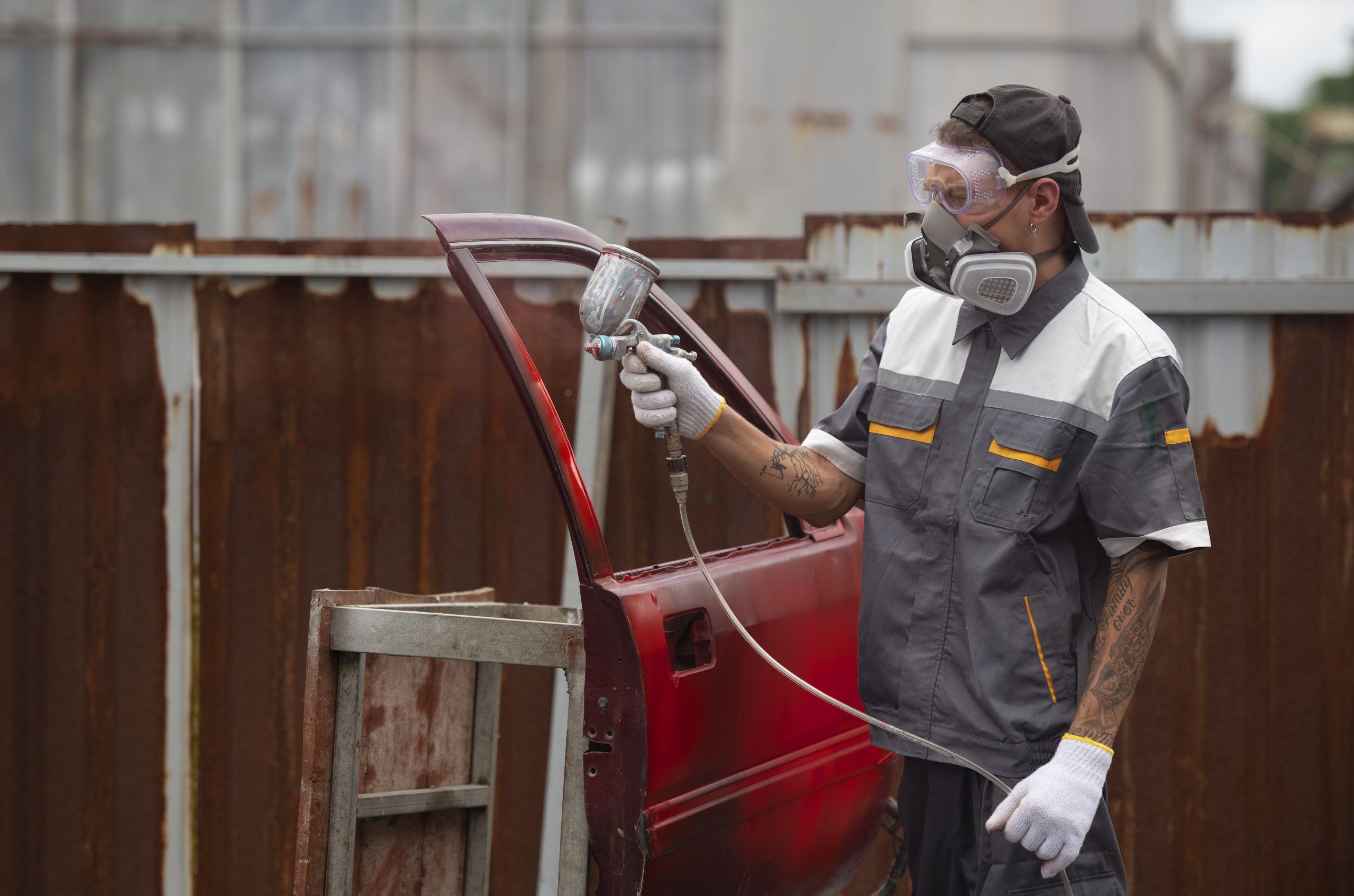 Philippines Gelcoat Market Expands as 130 Shipyards and Growing Composite Applications Drive Coating Demand side-view-man-spraying-powder-paint-car-door-scaled