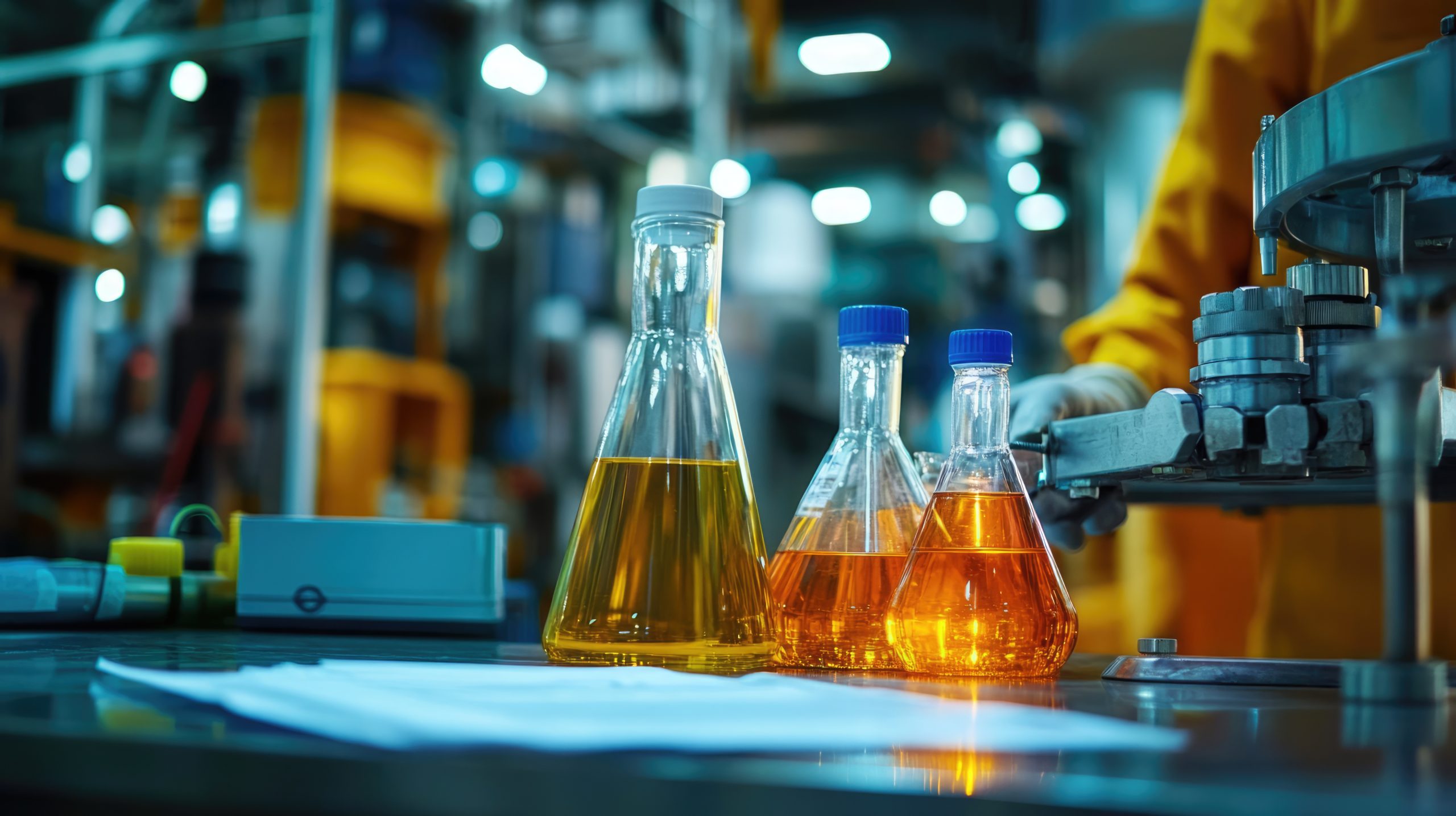 Italy Polyglycolic Acid Market Outlook to 2035 three-erlenmeyer-flasks-filled-with-yellow-liquid-lab-table-scaled